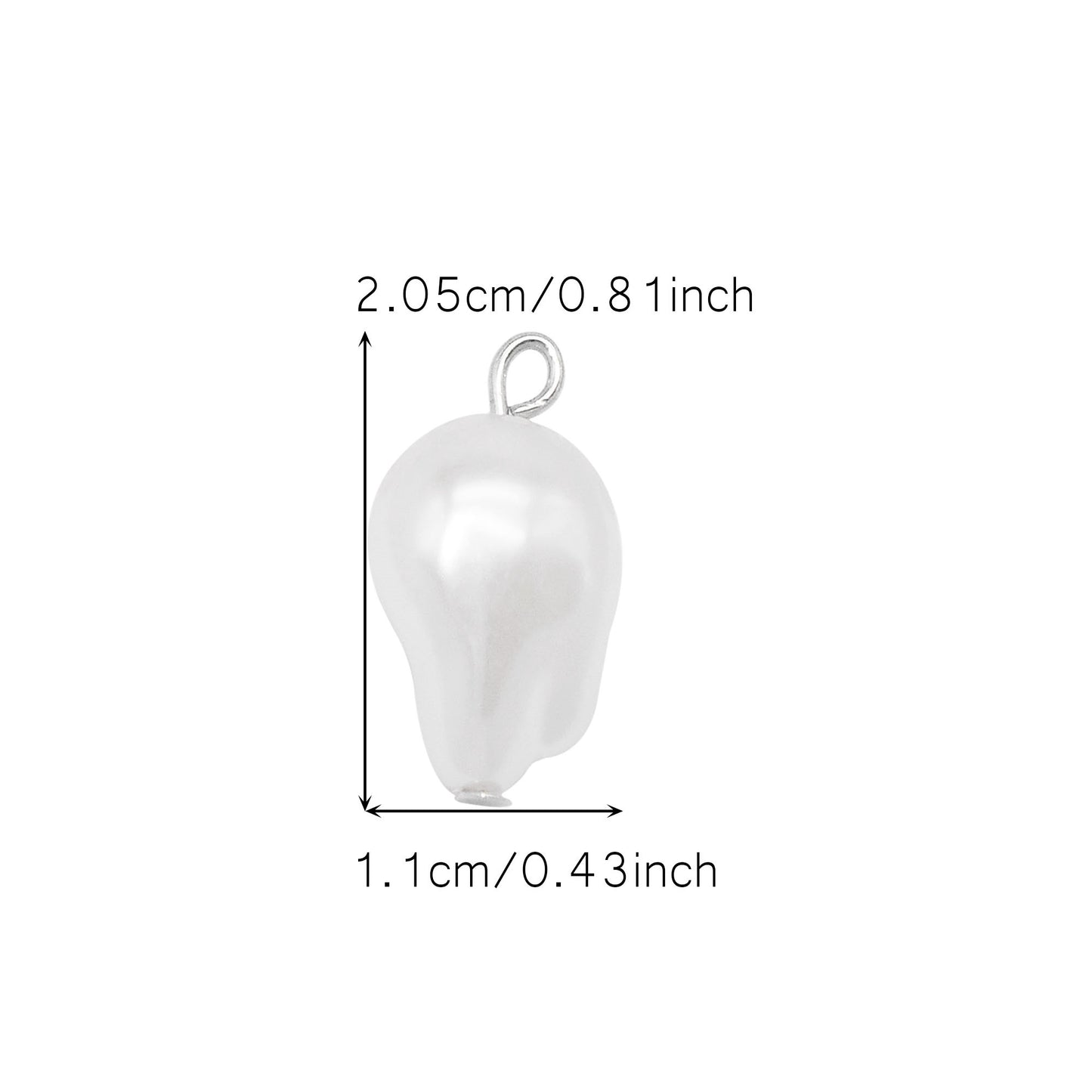 8pcs High-Gloss Irregular Imitation Pearl Charms White Plastic Pendant Jewelry Making Accessories Necklace Bracelet Earring Decoration Crafts Decor