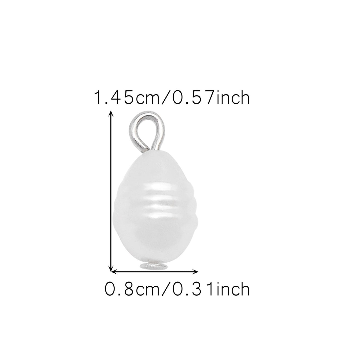 8pcs High-Gloss Irregular Imitation Pearl Charms White Plastic Pendant Jewelry Making Accessories Necklace Bracelet Earring Decoration Crafts Decor