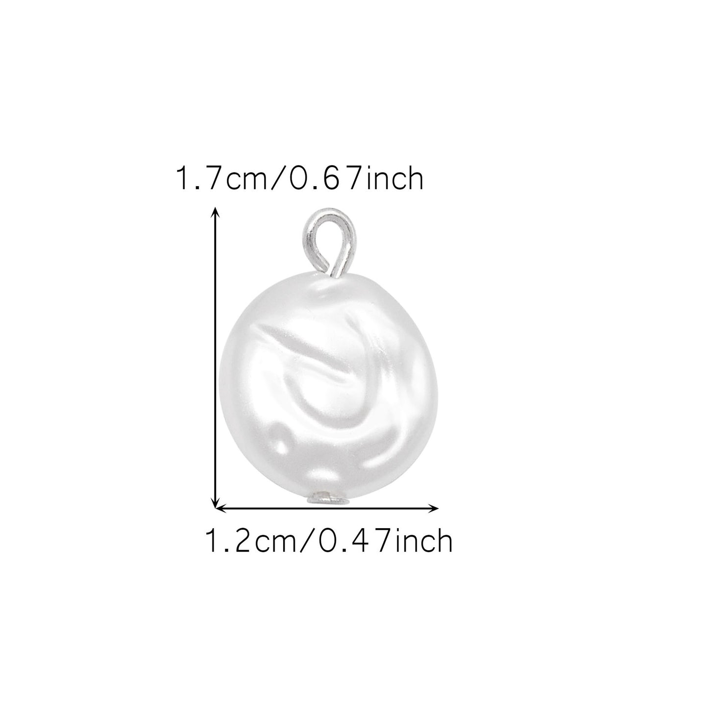 8pcs High-Gloss Irregular Imitation Pearl Charms White Plastic Pendant Jewelry Making Accessories Necklace Bracelet Earring Decoration Crafts Decor