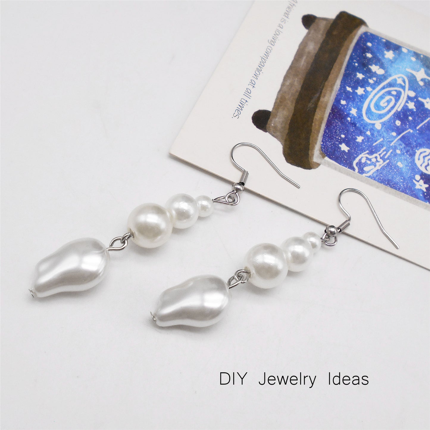 8pcs High-Gloss Irregular Imitation Pearl Charms White Plastic Pendant Jewelry Making Accessories Necklace Bracelet Earring Decoration Crafts Decor
