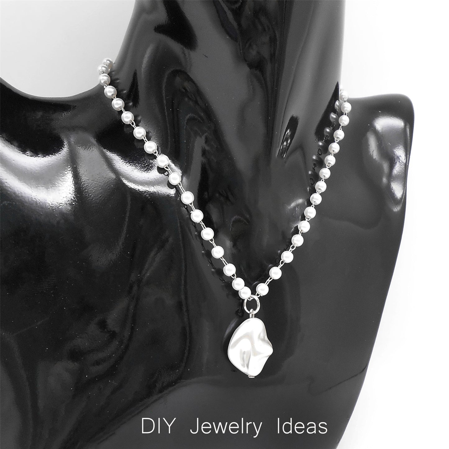8pcs High-Gloss Irregular Imitation Pearl Charms White Plastic Pendant Jewelry Making Accessories Necklace Bracelet Earring Decoration Crafts Decor