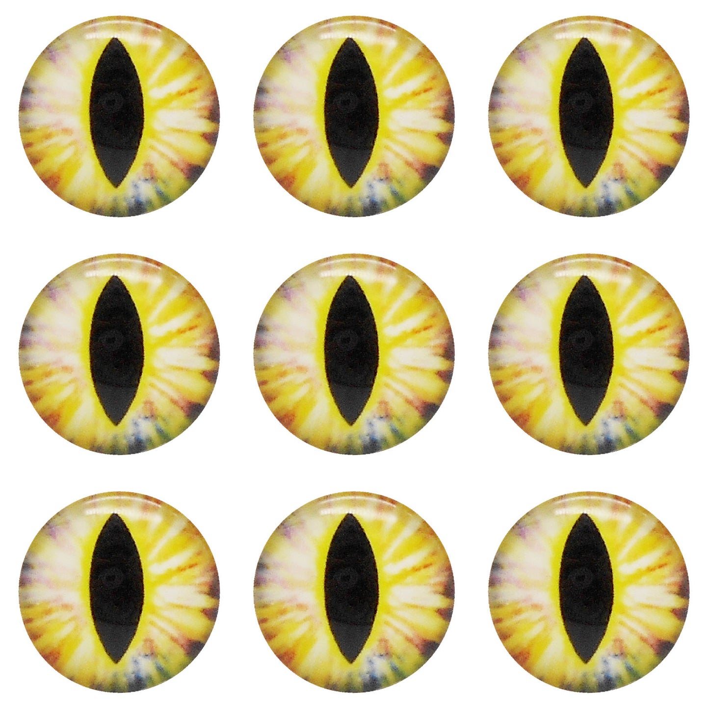 5 or 15 Pairs Glass Animal Eyes Glow in Dark Dragon Eye 12mm 25mm 30mm Flat Back Scrapbook Cabochons Vertical Pupil Luminous Cat Lizard Frog Eyes DIY Making Accessories
