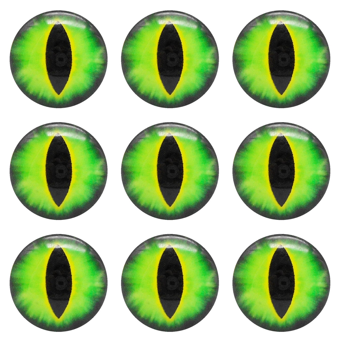 5 or 15 Pairs Glass Animal Eyes Glow in Dark Dragon Eye 12mm 25mm 30mm Flat Back Scrapbook Cabochons Vertical Pupil Luminous Cat Lizard Frog Eyes DIY Making Accessories