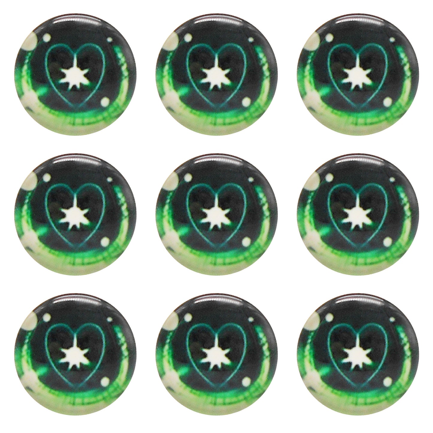 10 or 15 Pairs Heart & Round Pupil Animal Toy Eyes Luminous Glass Dragon Eyes Dome Scrapbook Cabochons DIY Making Accessories 12/16/18/20mm