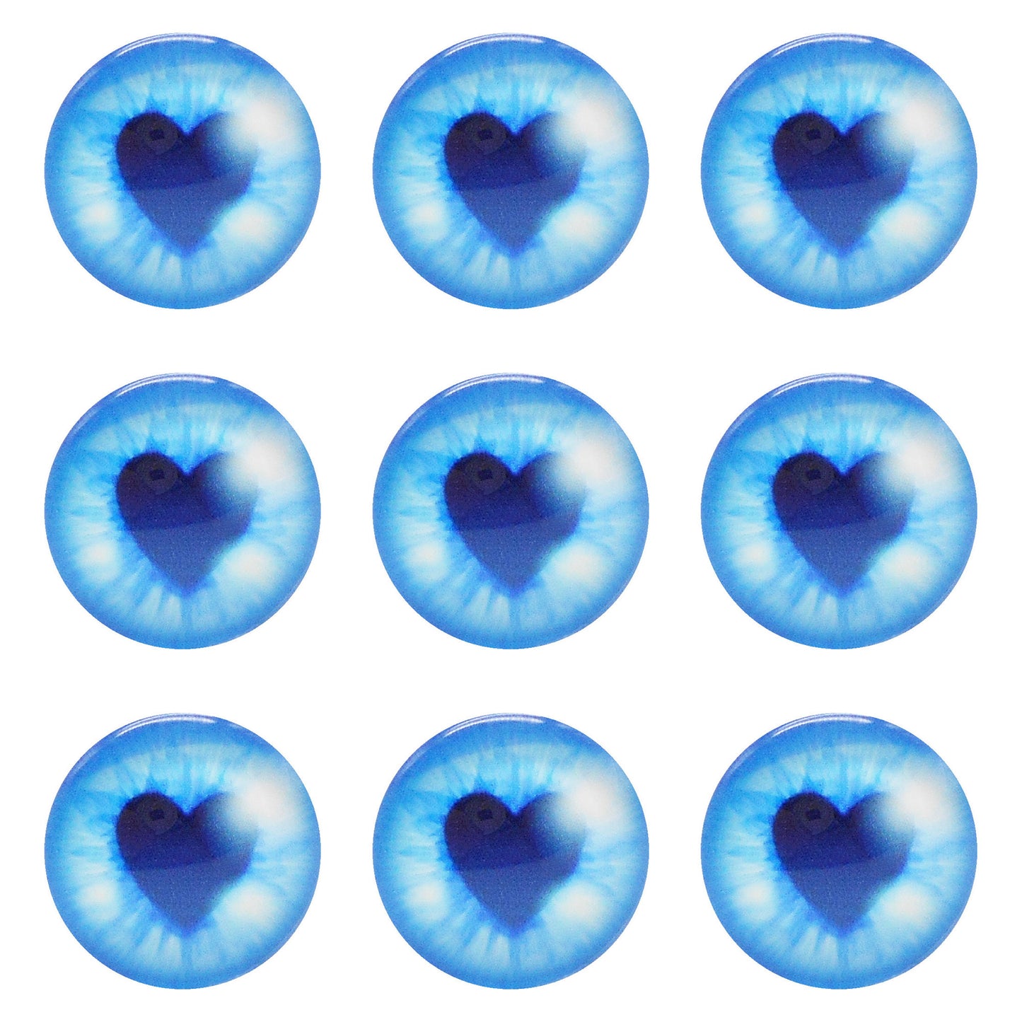 10 or 15 Pairs Heart & Round Pupil Animal Toy Eyes Luminous Glass Dragon Eyes Dome Scrapbook Cabochons DIY Making Accessories 12/16/18/20mm