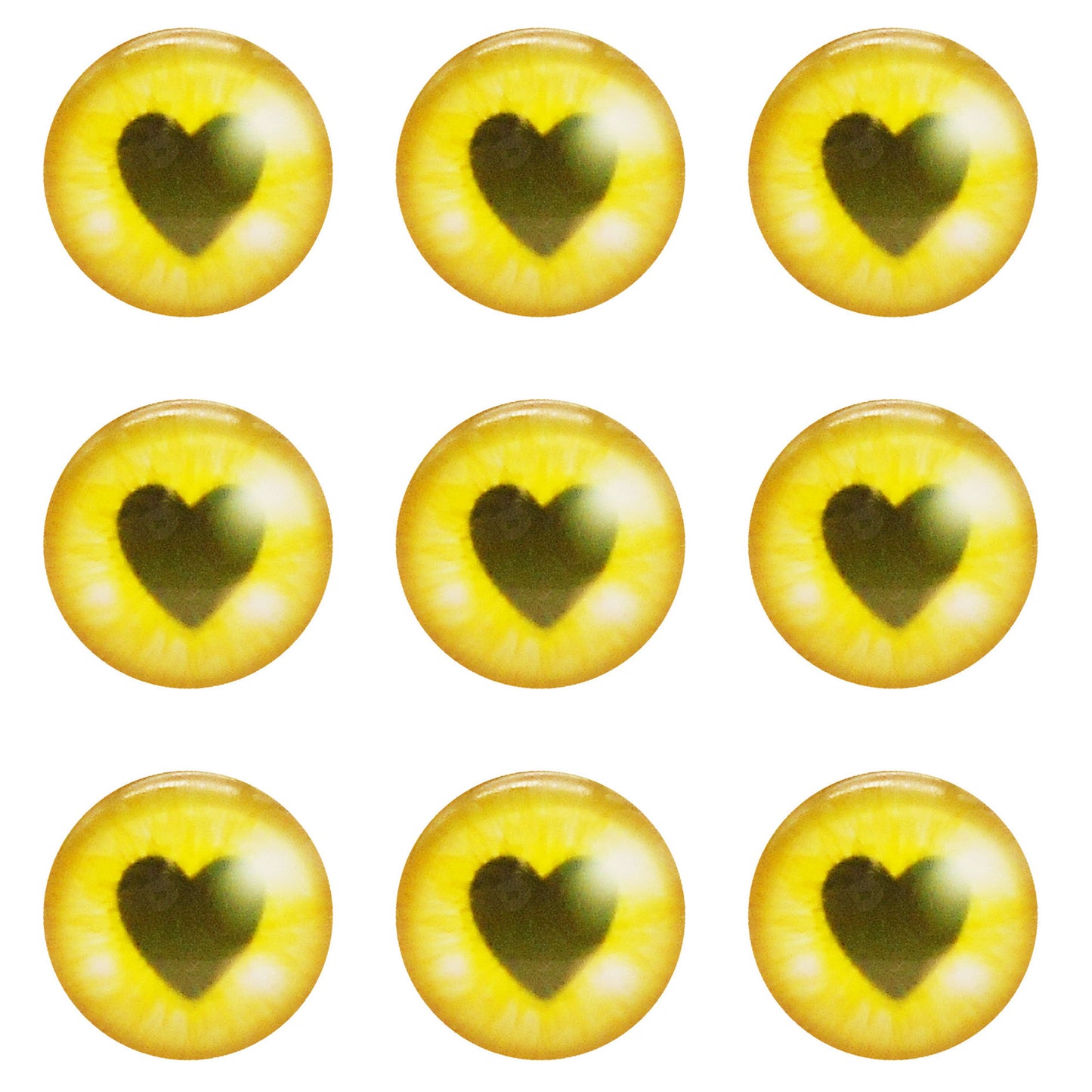 10 or 15 Pairs Heart & Round Pupil Animal Toy Eyes Luminous Glass Dragon Eyes Dome Scrapbook Cabochons DIY Making Accessories 12/16/18/20mm