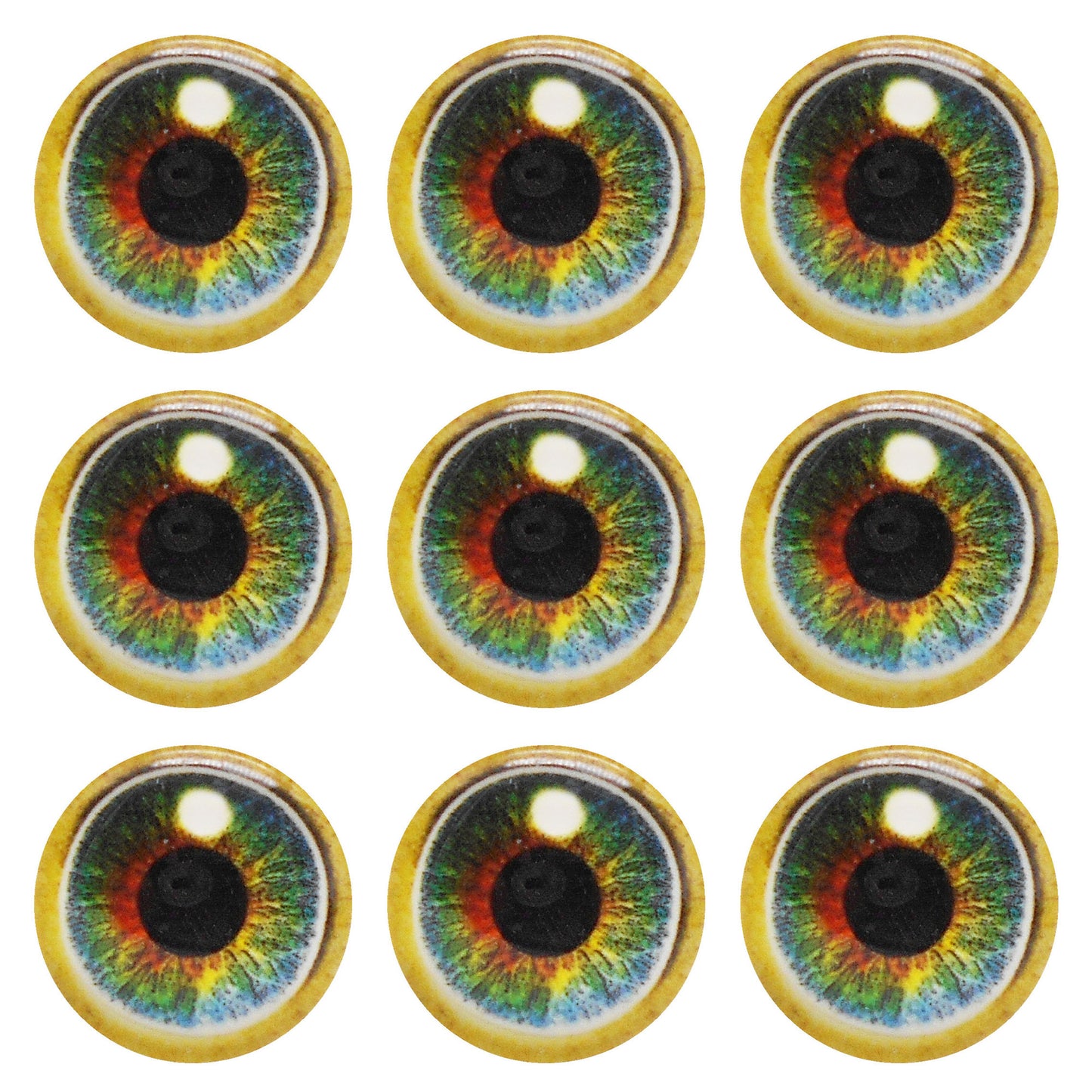 10 or 15 Pairs Heart & Round Pupil Animal Toy Eyes Luminous Glass Dragon Eyes Dome Scrapbook Cabochons DIY Making Accessories 12/16/18/20mm