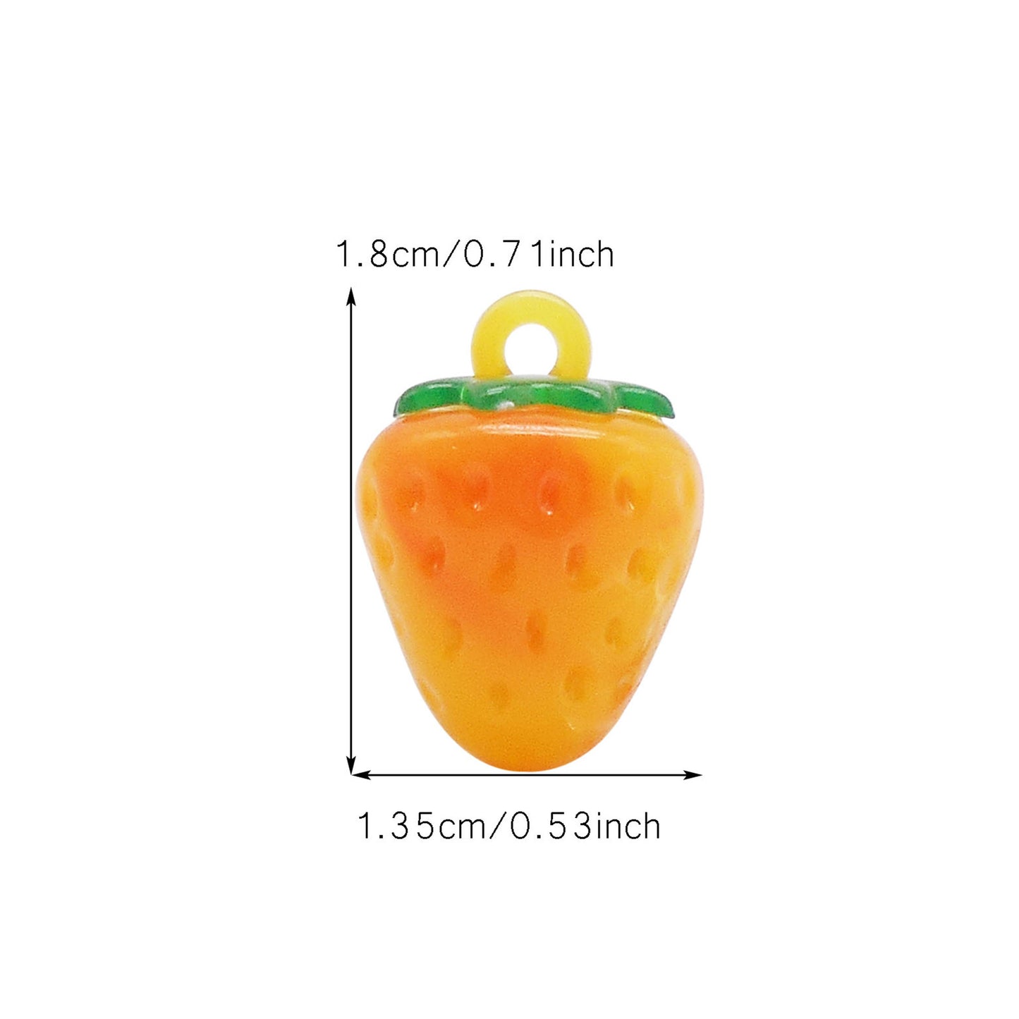 12PCS 18x13.5mm Resin Strawberry Charms 3D Fruit Pendants for Jewelry Making Accessories DIY Crafts Necklace Bracelet Earrings Decor