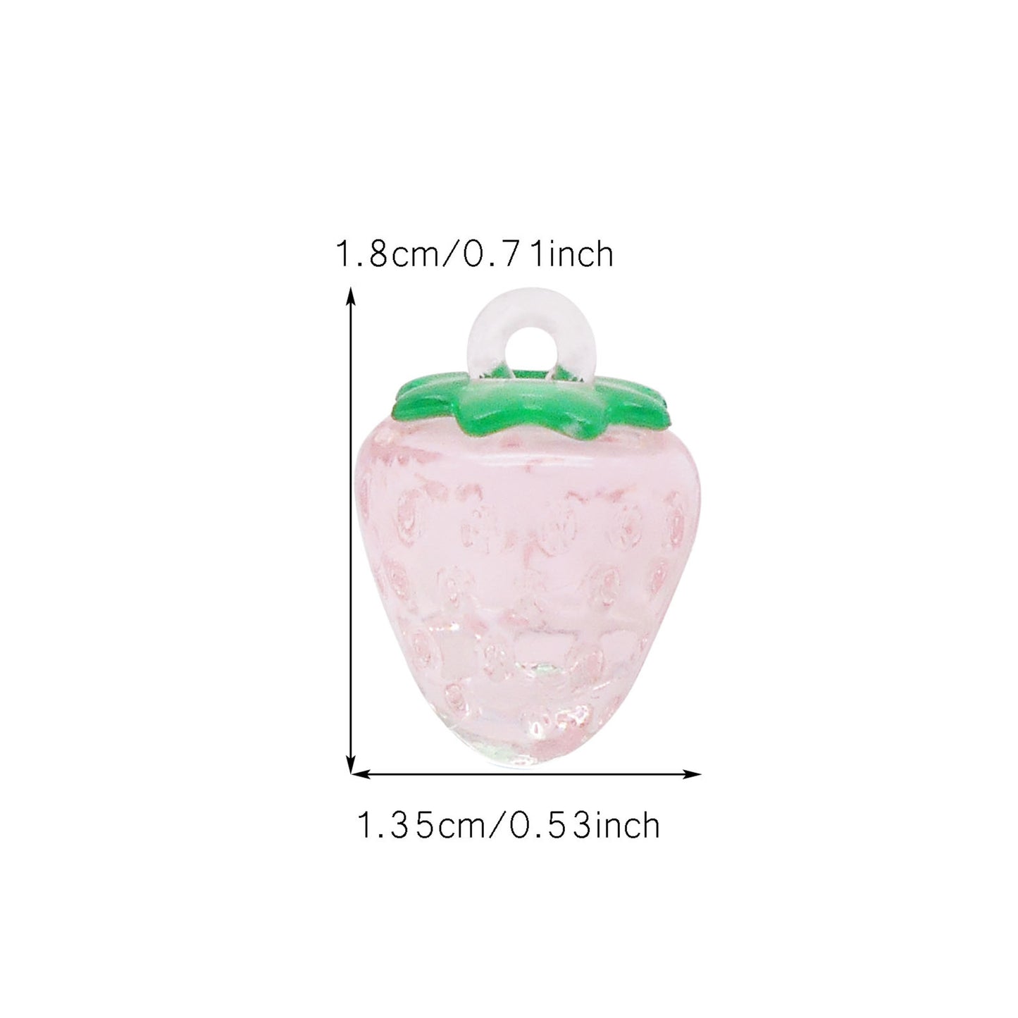 12PCS 18x13.5mm Resin Strawberry Charms 3D Fruit Pendants for Jewelry Making Accessories DIY Crafts Necklace Bracelet Earrings Decor