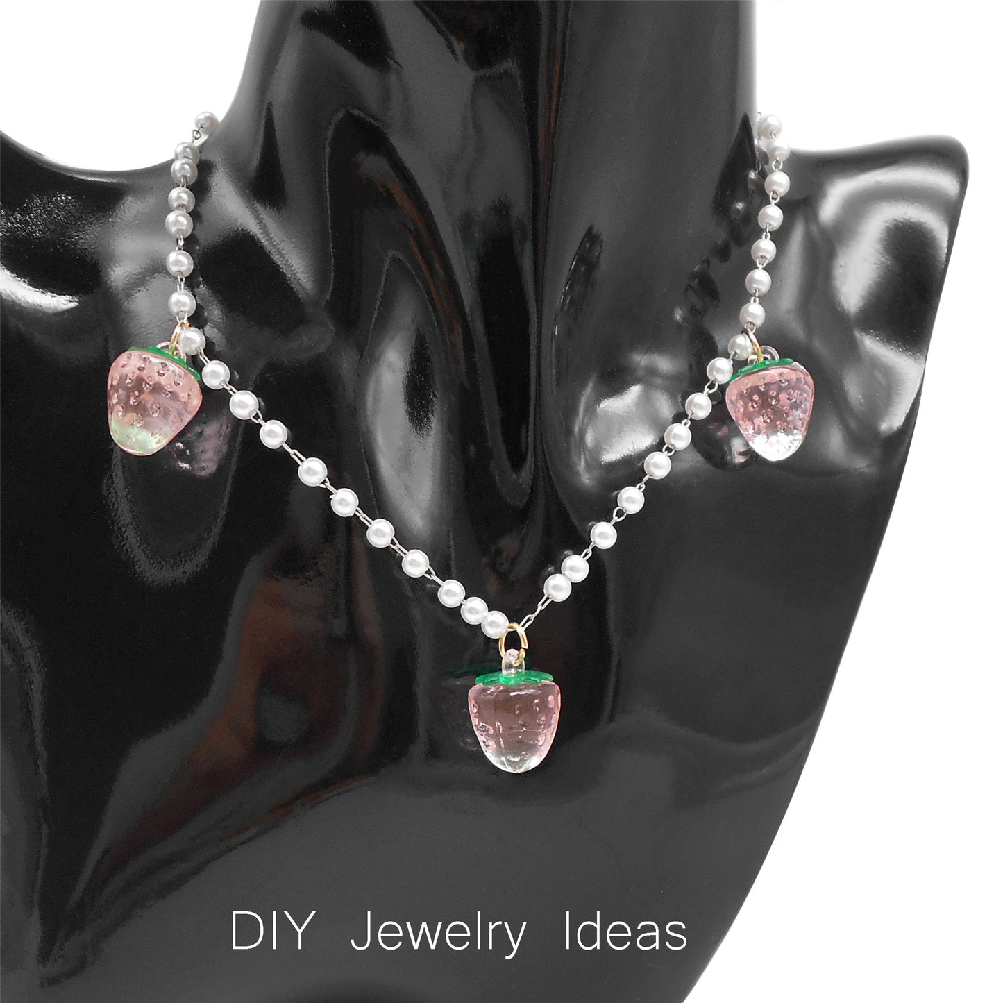12PCS 18x13.5mm Resin Strawberry Charms 3D Fruit Pendants for Jewelry Making Accessories DIY Crafts Necklace Bracelet Earrings Decor