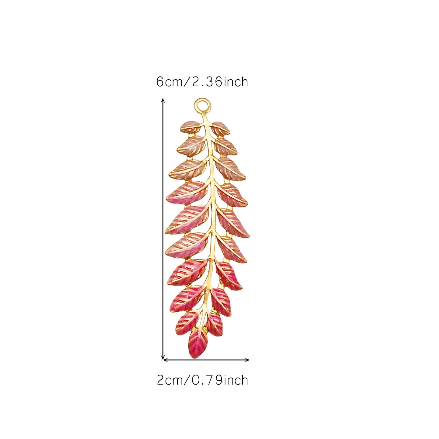 1 Piece 60x20mm Weeping Willow Leaf Charms Stainless Steel Enamel Pendants for DIY Jewelry Making, Crafts & Keychain Supplies
