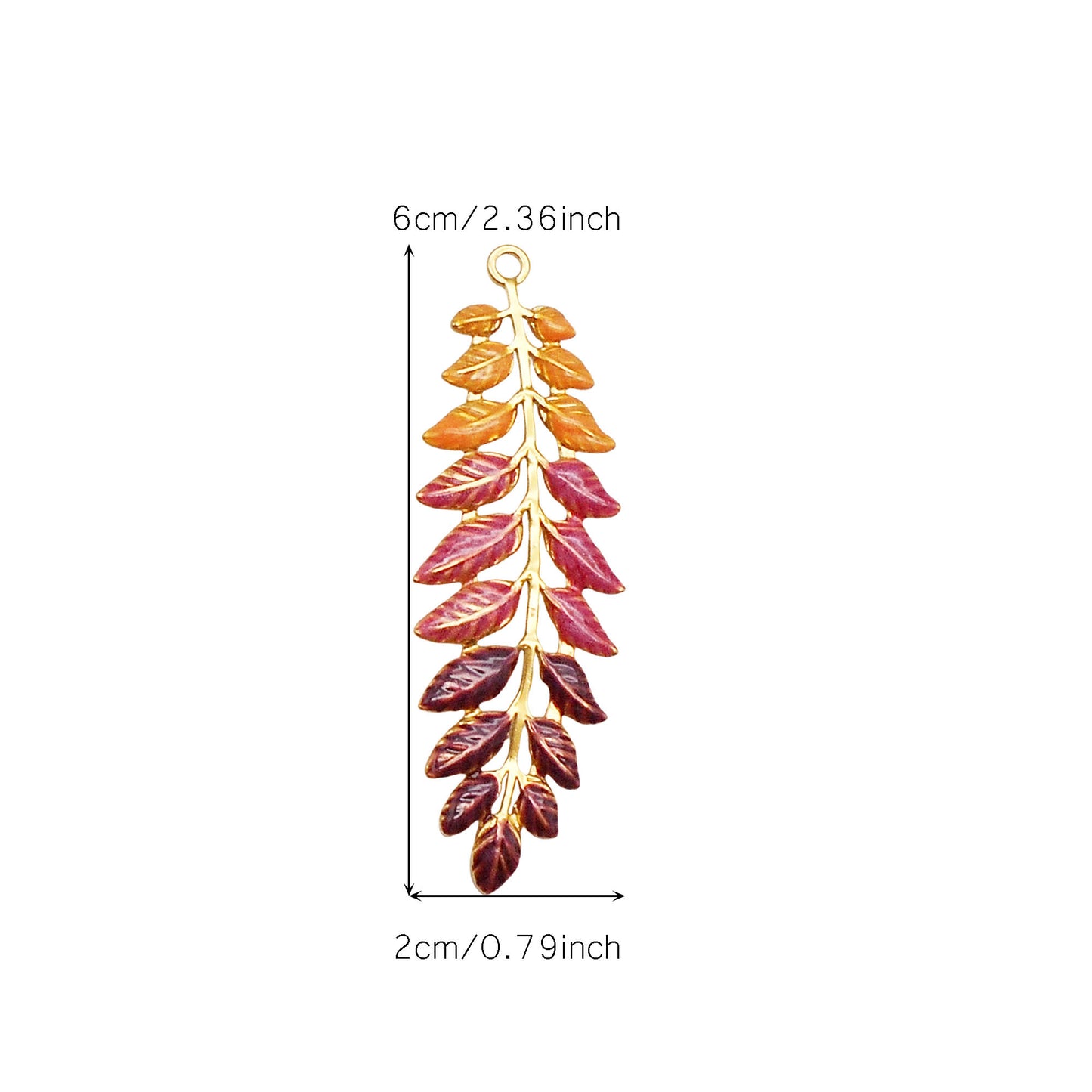 1 Piece 60x20mm Weeping Willow Leaf Charms Stainless Steel Enamel Pendants for DIY Jewelry Making, Crafts & Keychain Supplies