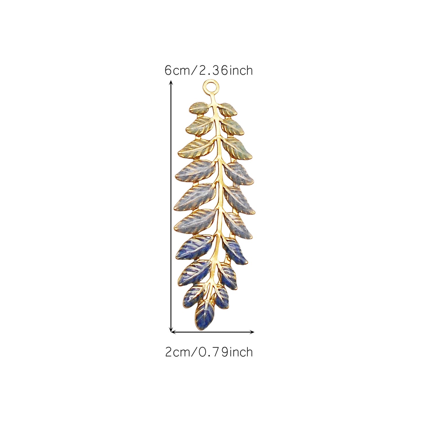 1 Piece 60x20mm Weeping Willow Leaf Charms Stainless Steel Enamel Pendants for DIY Jewelry Making, Crafts & Keychain Supplies