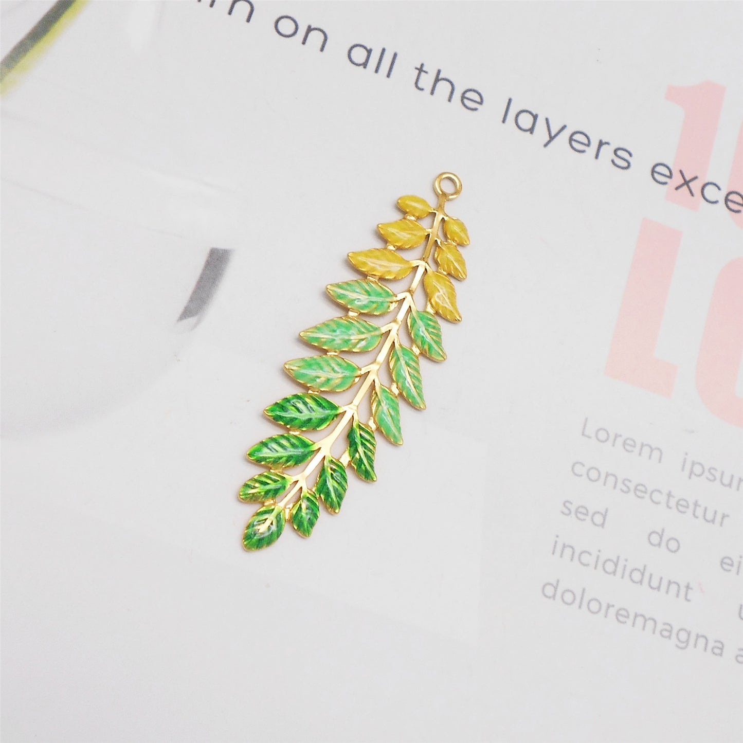 1 Piece 60x20mm Weeping Willow Leaf Charms Stainless Steel Enamel Pendants for DIY Jewelry Making, Crafts & Keychain Supplies