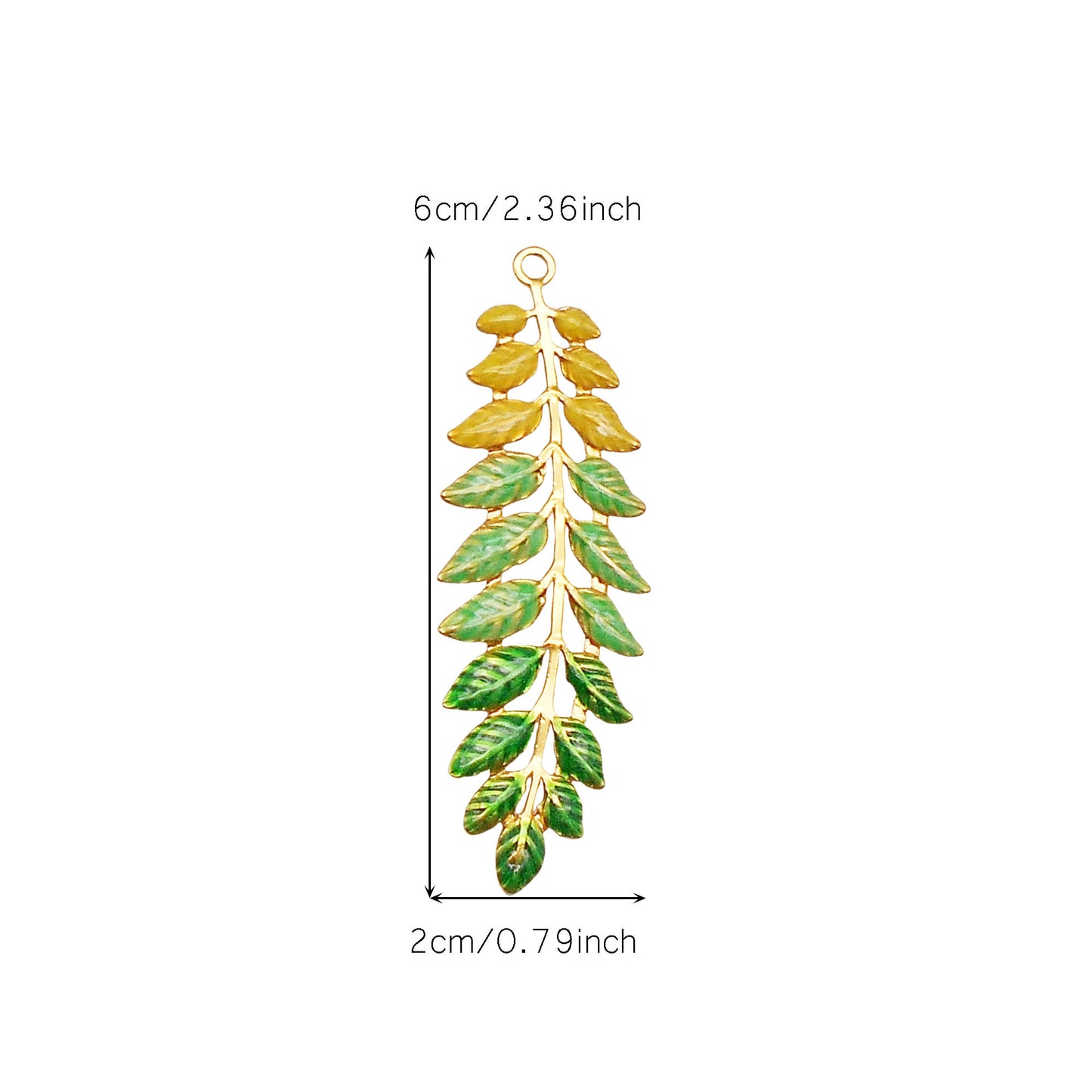 1 Piece 60x20mm Weeping Willow Leaf Charms Stainless Steel Enamel Pendants for DIY Jewelry Making, Crafts & Keychain Supplies