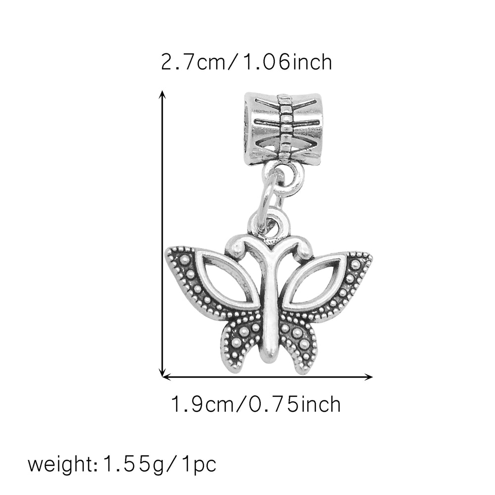 Multi-Style Retro Silver Pendant Marine Animal Heart Design Charm Bead Alloy DIY Necklace Bracelet Making Accessory Phone Chain Key Chain Decor Supplies