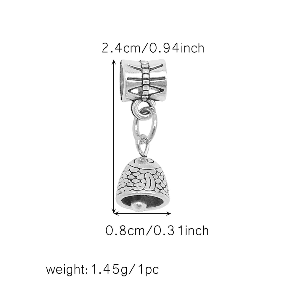 Multi-Style Retro Silver Pendant Marine Animal Heart Design Charm Bead Alloy DIY Necklace Bracelet Making Accessory Phone Chain Key Chain Decor Supplies