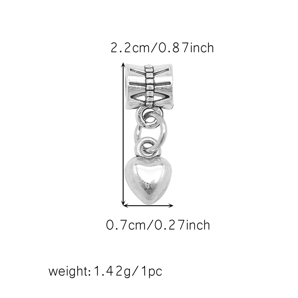 Multi-Style Retro Silver Pendant Marine Animal Heart Design Charm Bead Alloy DIY Necklace Bracelet Making Accessory Phone Chain Key Chain Decor Supplies