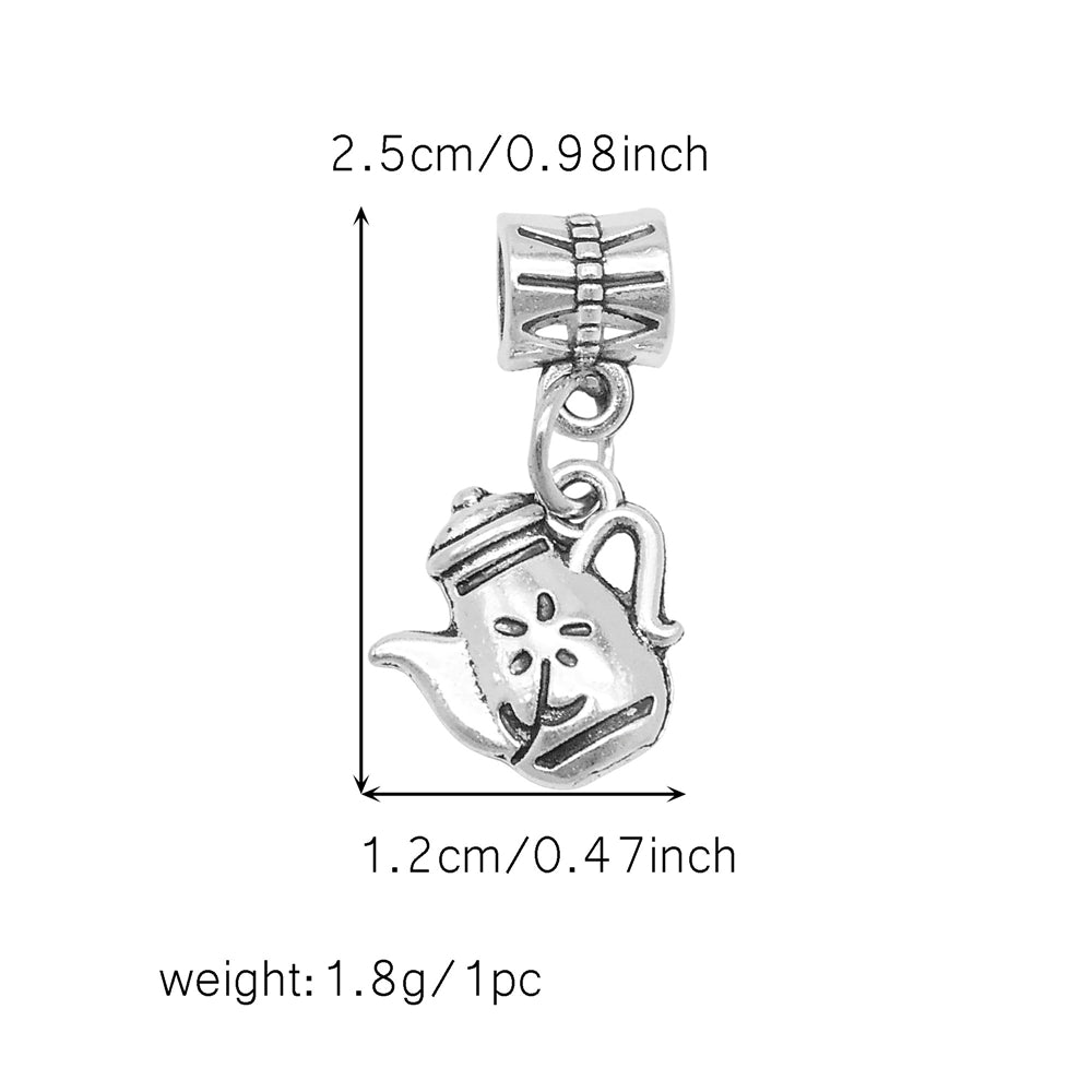 Multi-Style Retro Silver Pendant Marine Animal Heart Design Charm Bead Alloy DIY Necklace Bracelet Making Accessory Phone Chain Key Chain Decor Supplies