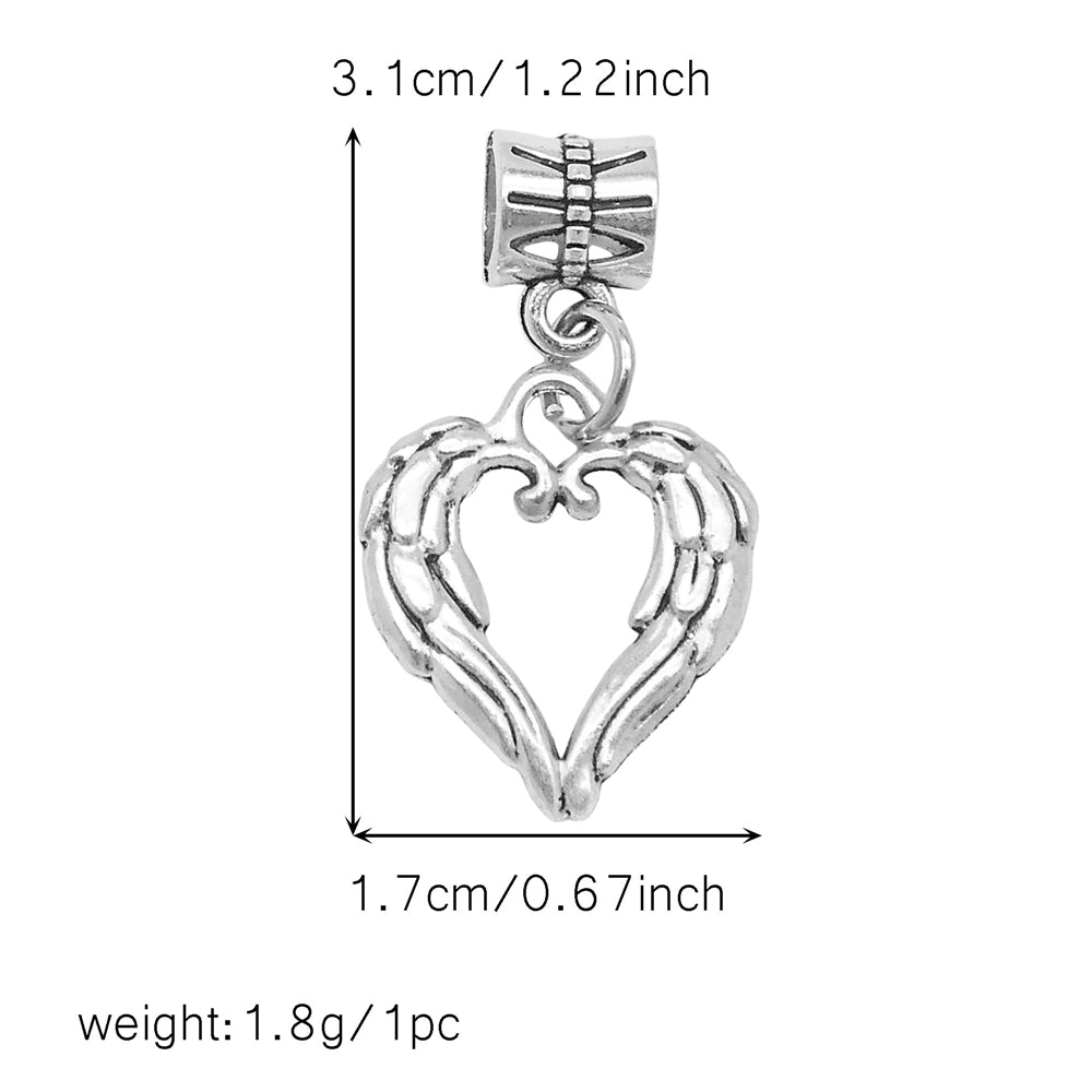 Multi-Style Retro Silver Pendant Marine Animal Heart Design Charm Bead Alloy DIY Necklace Bracelet Making Accessory Phone Chain Key Chain Decor Supplies