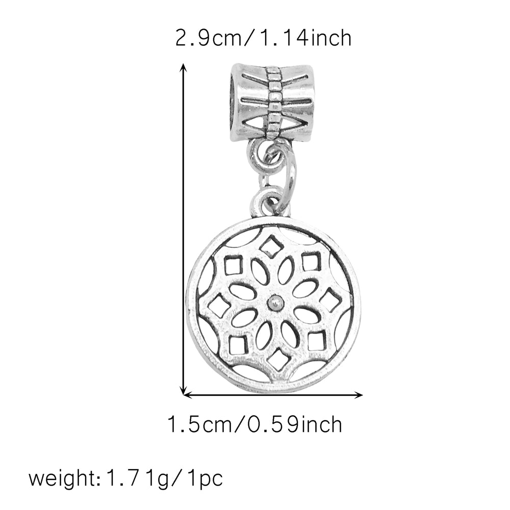Multi-Style Retro Silver Pendant Marine Animal Heart Design Charm Bead Alloy DIY Necklace Bracelet Making Accessory Phone Chain Key Chain Decor Supplies