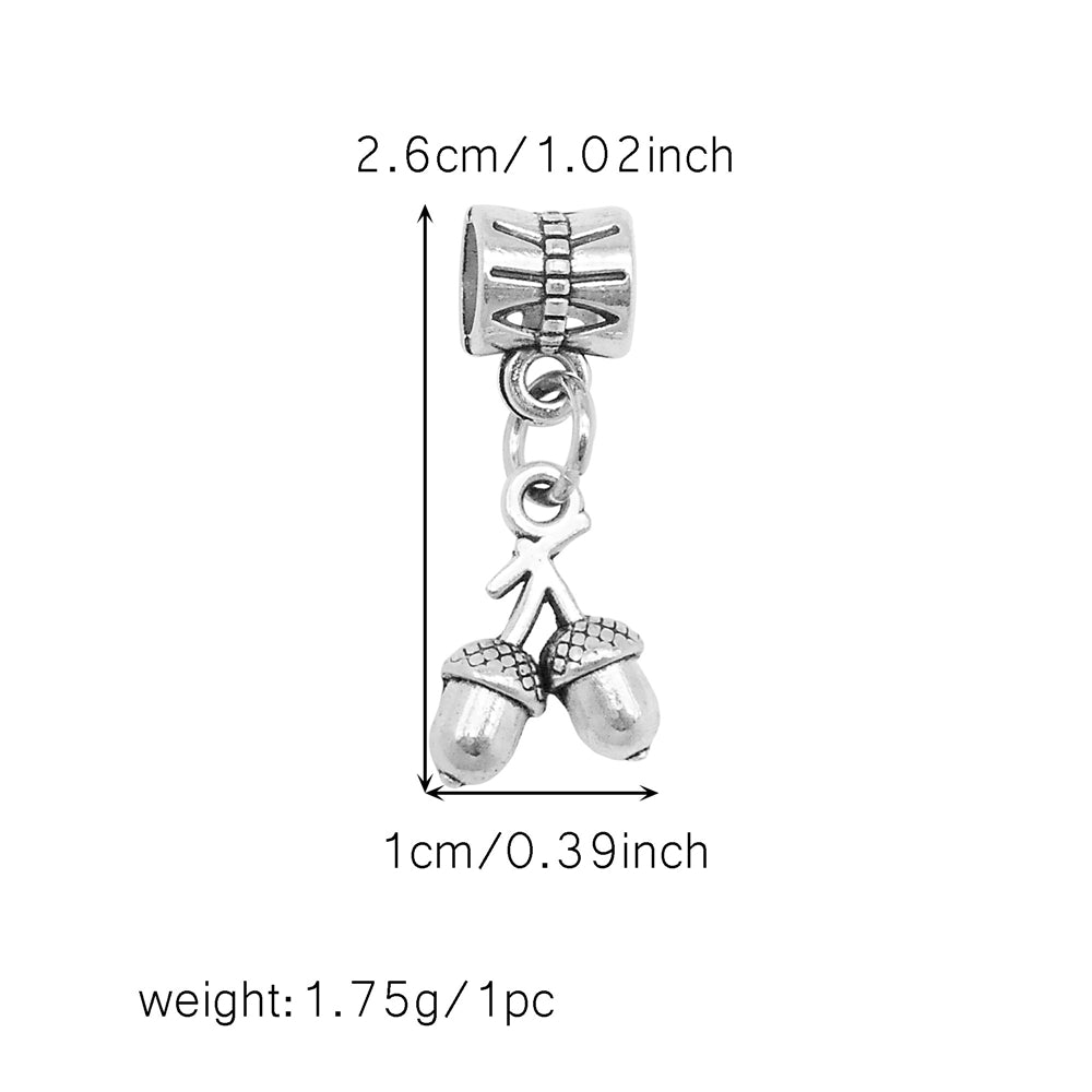 Multi-Style Retro Silver Pendant Marine Animal Heart Design Charm Bead Alloy DIY Necklace Bracelet Making Accessory Phone Chain Key Chain Decor Supplies