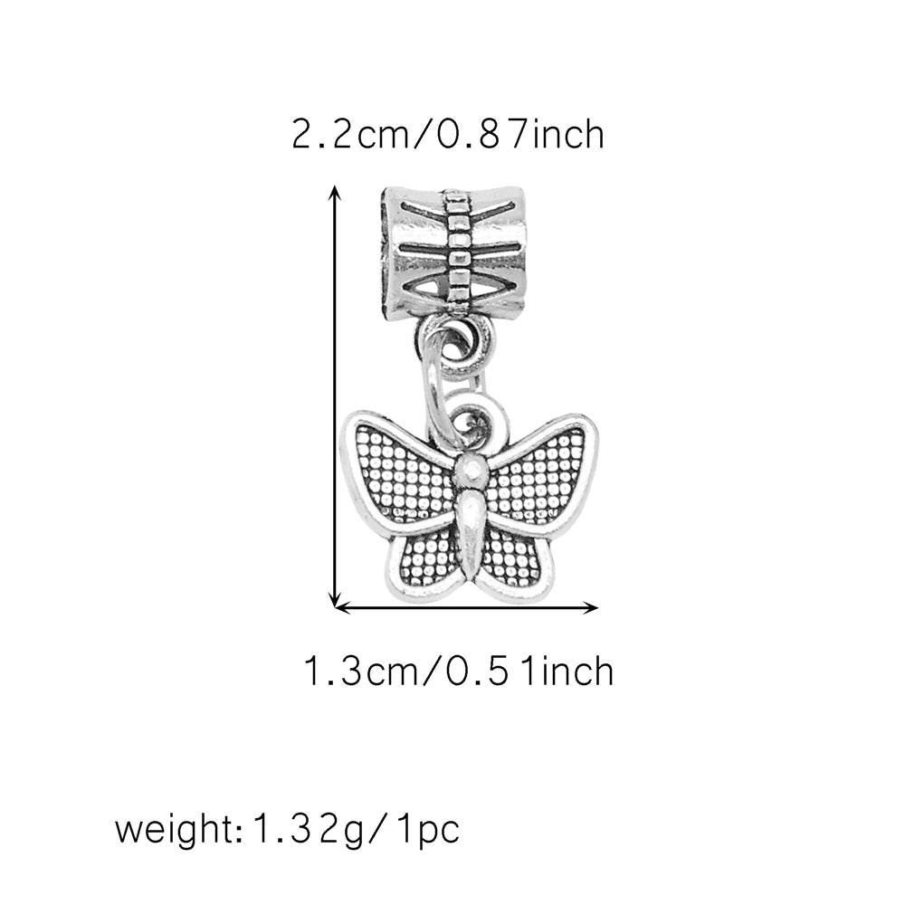 Multi-Style Retro Silver Pendant Marine Animal Heart Design Charm Bead Alloy DIY Necklace Bracelet Making Accessory Phone Chain Key Chain Decor Supplies