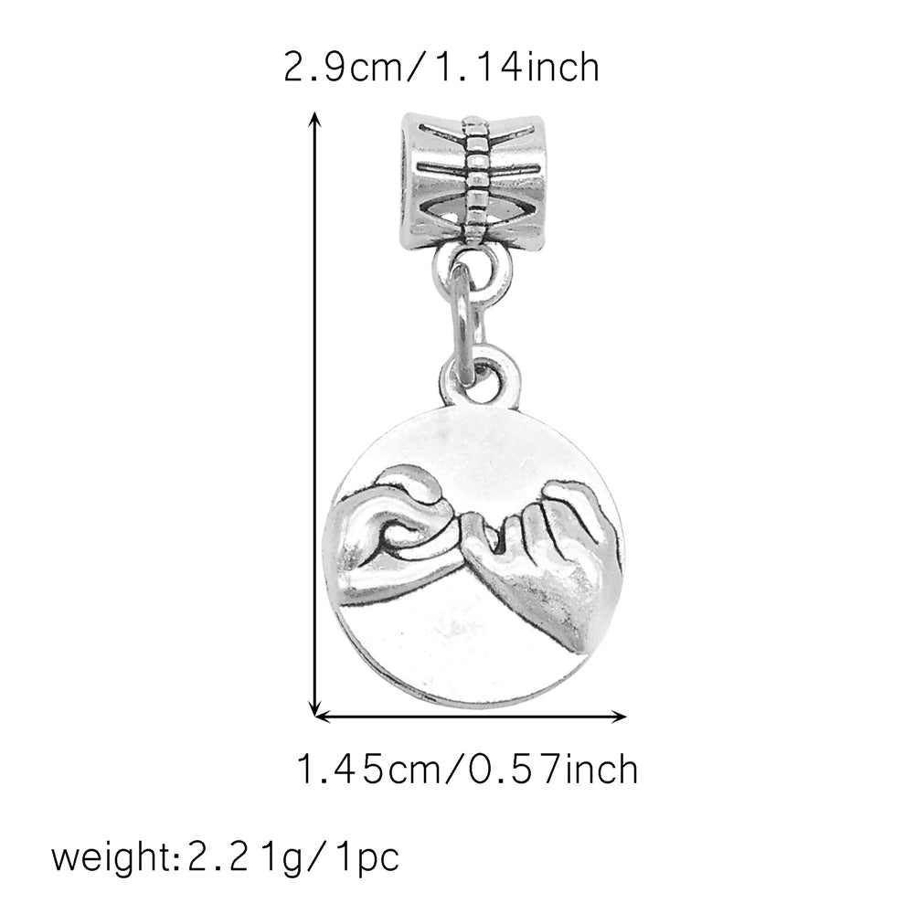 Multi-Style Retro Silver Pendant Marine Animal Heart Design Charm Bead Alloy DIY Necklace Bracelet Making Accessory Phone Chain Key Chain Decor Supplies