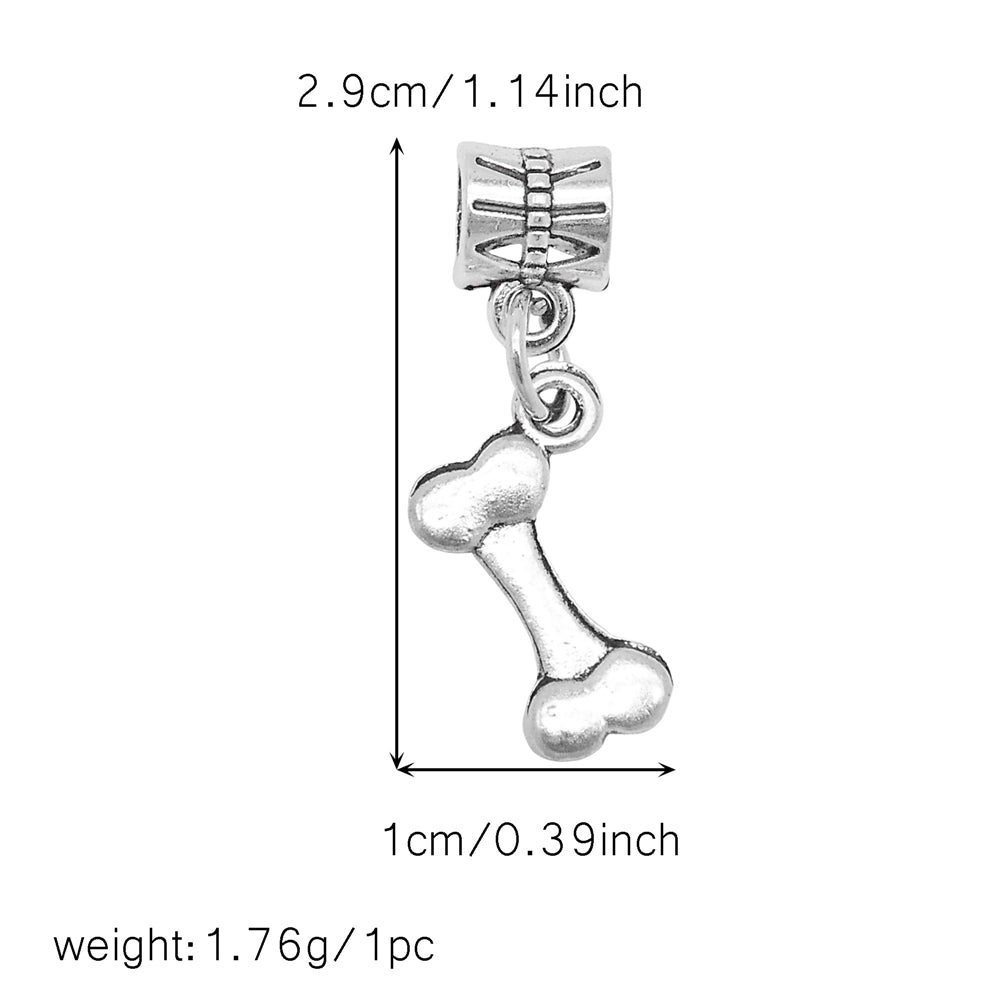 Multi-Style Retro Silver Pendant Marine Animal Heart Design Charm Bead Alloy DIY Necklace Bracelet Making Accessory Phone Chain Key Chain Decor Supplies