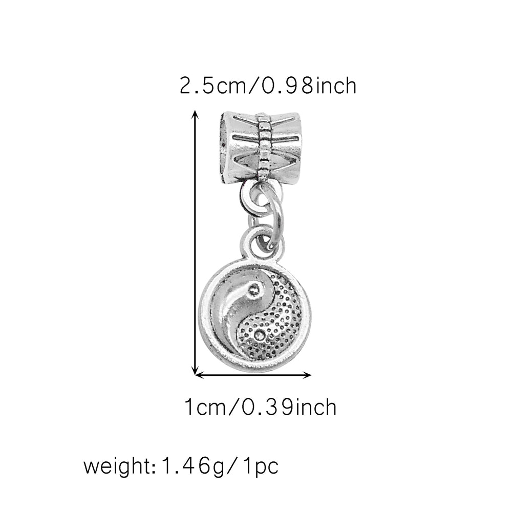 Multi-Style Retro Silver Pendant Marine Animal Heart Design Charm Bead Alloy DIY Necklace Bracelet Making Accessory Phone Chain Key Chain Decor Supplies