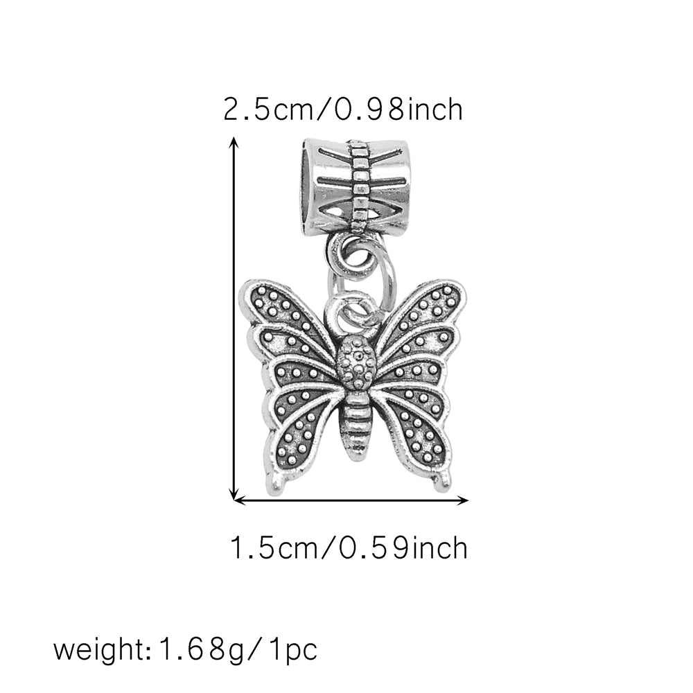 Multi-Style Retro Silver Pendant Marine Animal Heart Design Charm Bead Alloy DIY Necklace Bracelet Making Accessory Phone Chain Key Chain Decor Supplies