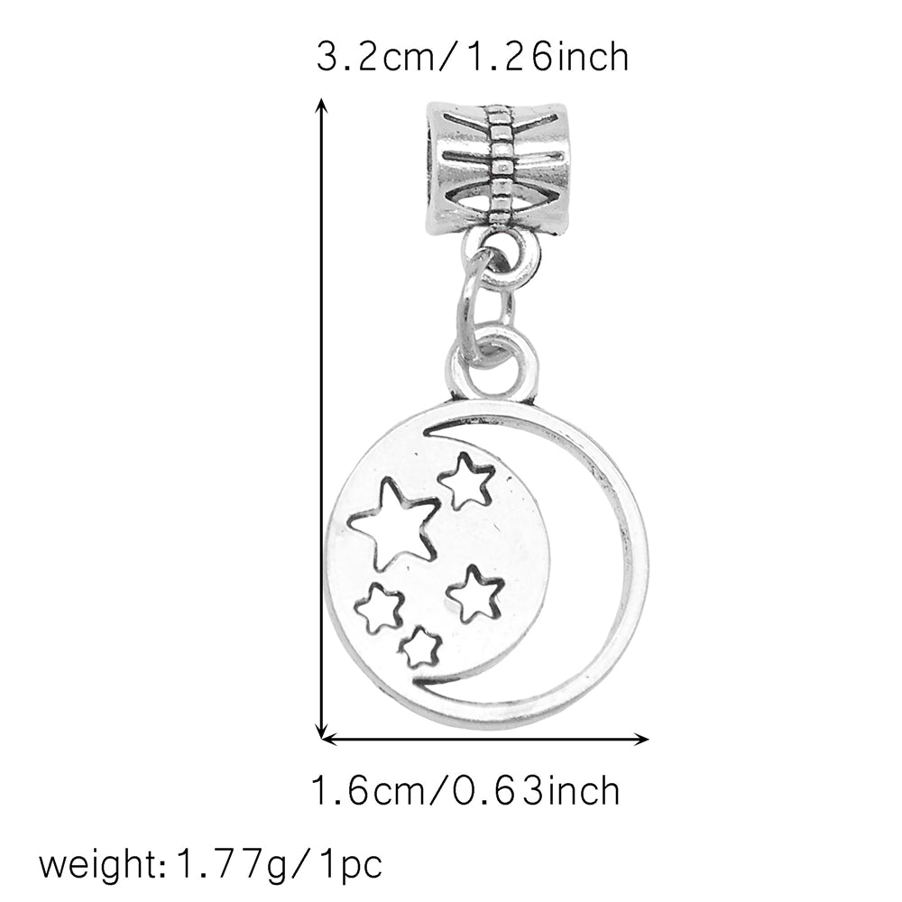 Multi-Style Retro Silver Pendant Marine Animal Heart Design Charm Bead Alloy DIY Necklace Bracelet Making Accessory Phone Chain Key Chain Decor Supplies