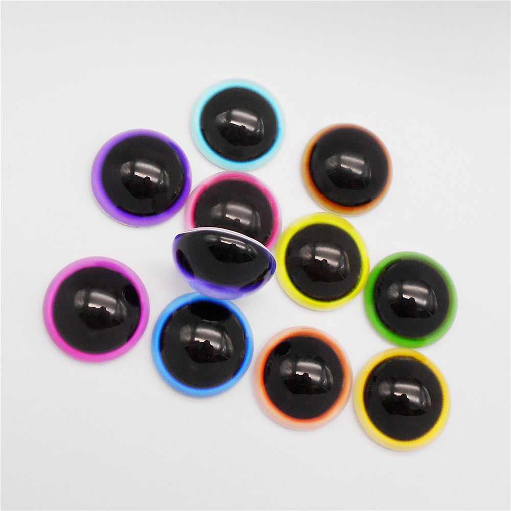 6-30mm Multi-Style Dome Doll Eyes Glass Half Round Cat Fox Eyes Flat Back Cameo Cabochons Scrapbooking Eyes DIY Toy Making Accessory