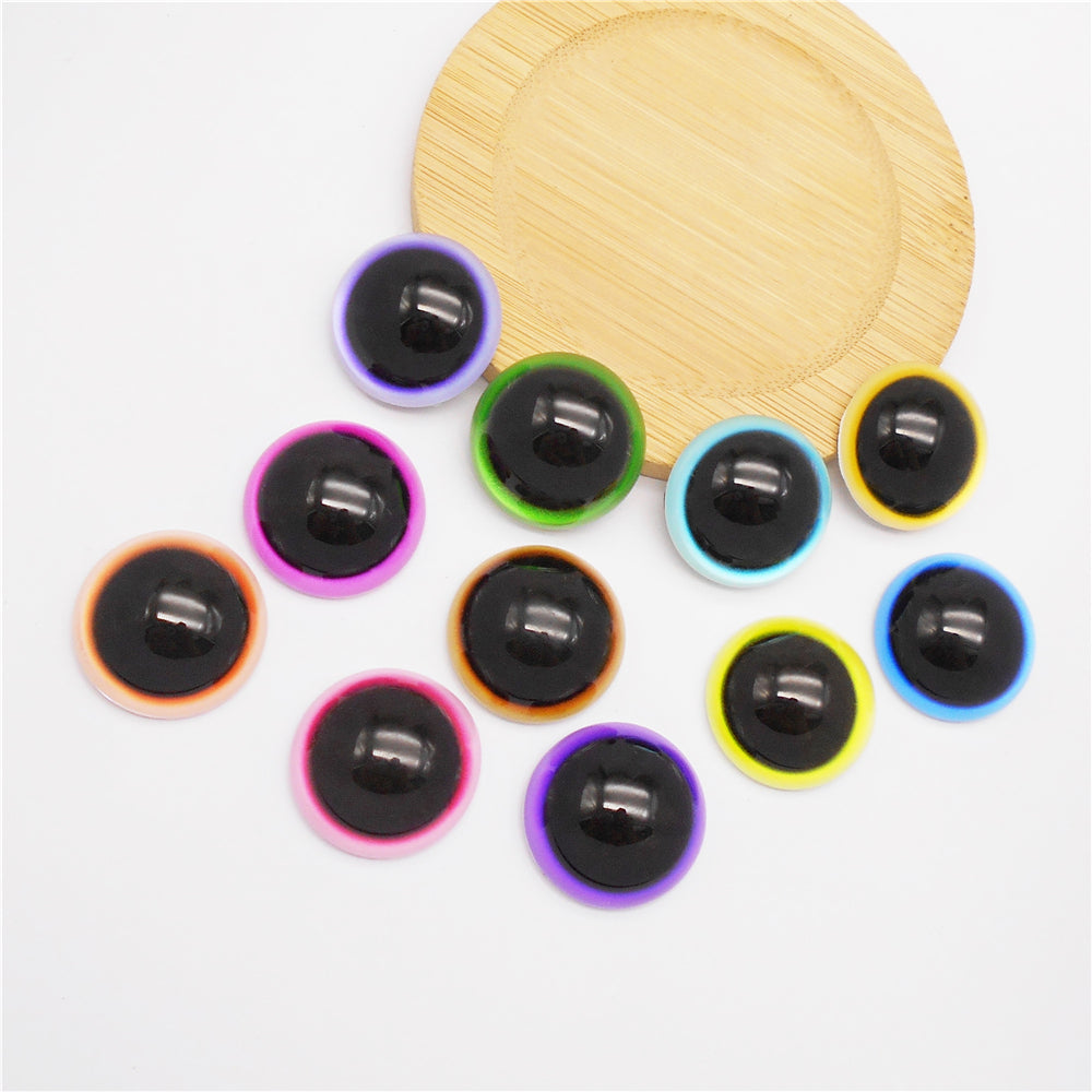 6-30mm Multi-Style Dome Doll Eyes Glass Half Round Cat Fox Eyes Flat Back Cameo Cabochons Scrapbooking Eyes DIY Toy Making Accessory