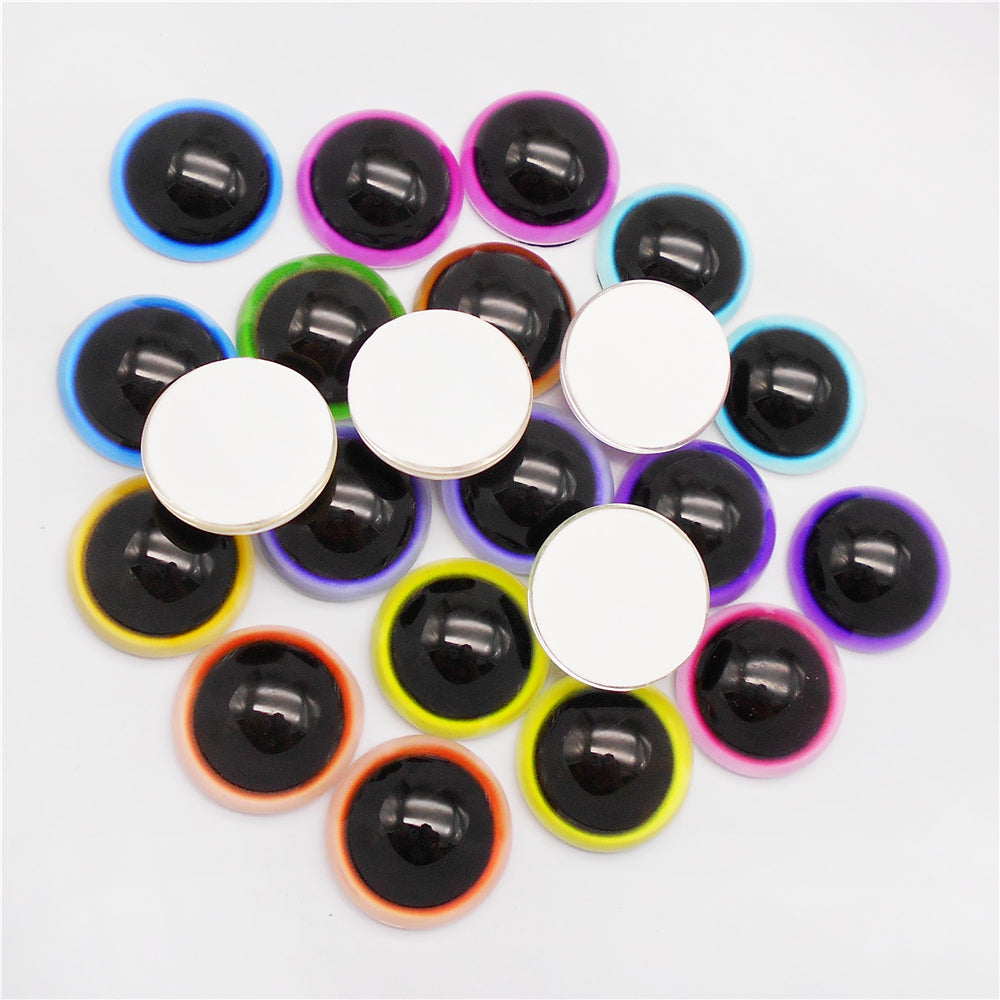Mixed Half Round Eyes Doll Cat Rabbit Eyes Flat Back Glass Cabochons DIY Toy Crafts Making Supplies 6-30mm