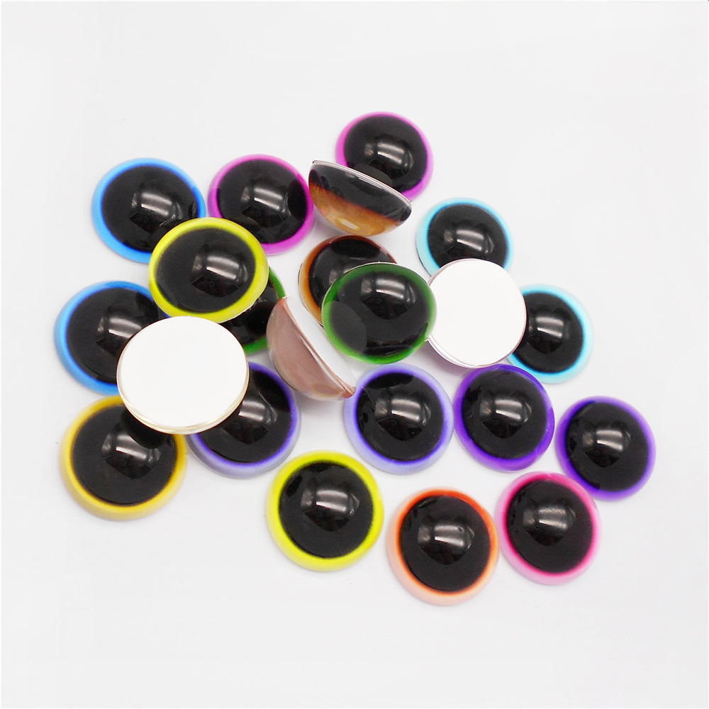Mixed Half Round Eyes Doll Cat Rabbit Eyes Flat Back Glass Cabochons DIY Toy Crafts Making Supplies 6-30mm
