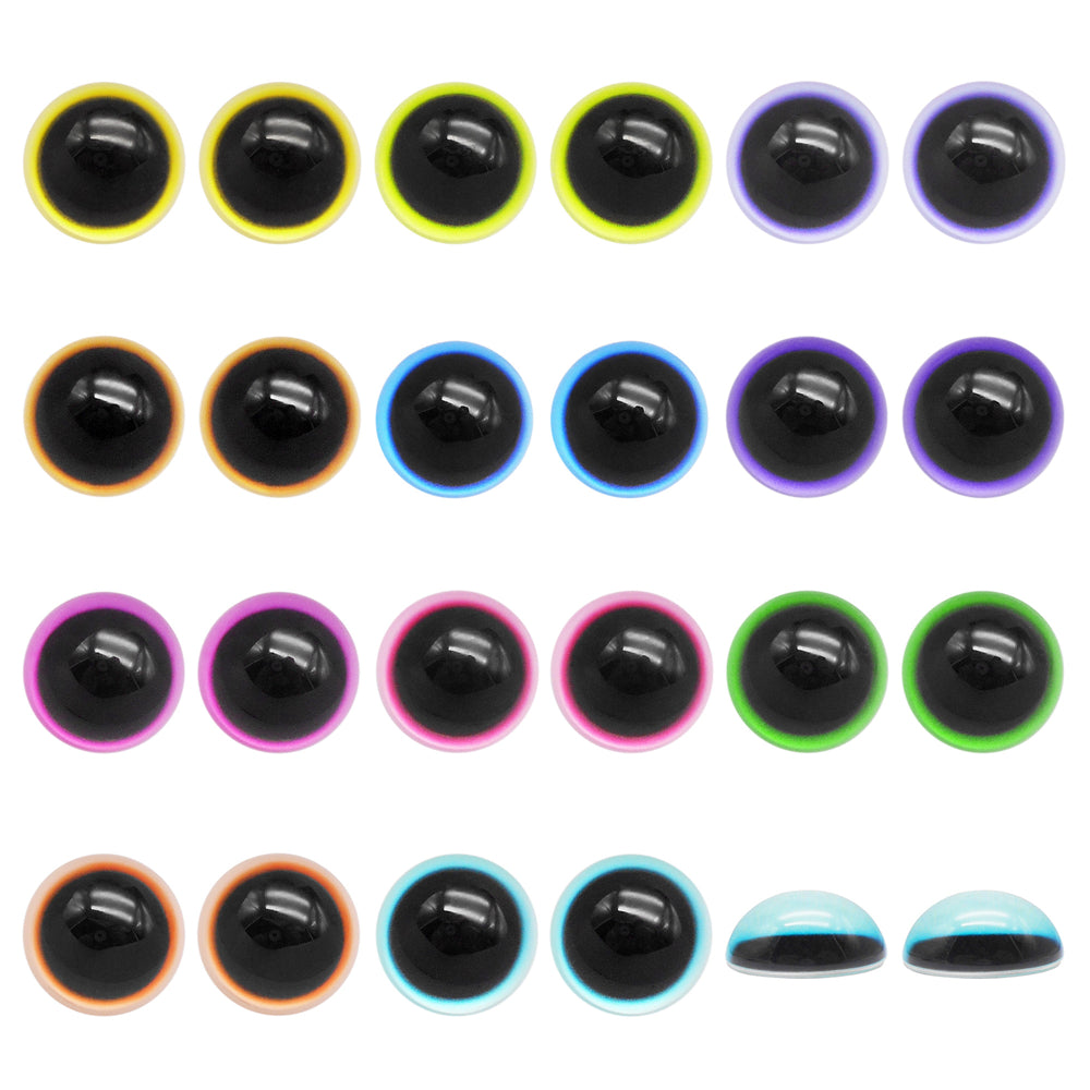 Mixed Half Round Eyes Doll Cat Rabbit Eyes Flat Back Glass Cabochons DIY Toy Crafts Making Supplies 6-30mm