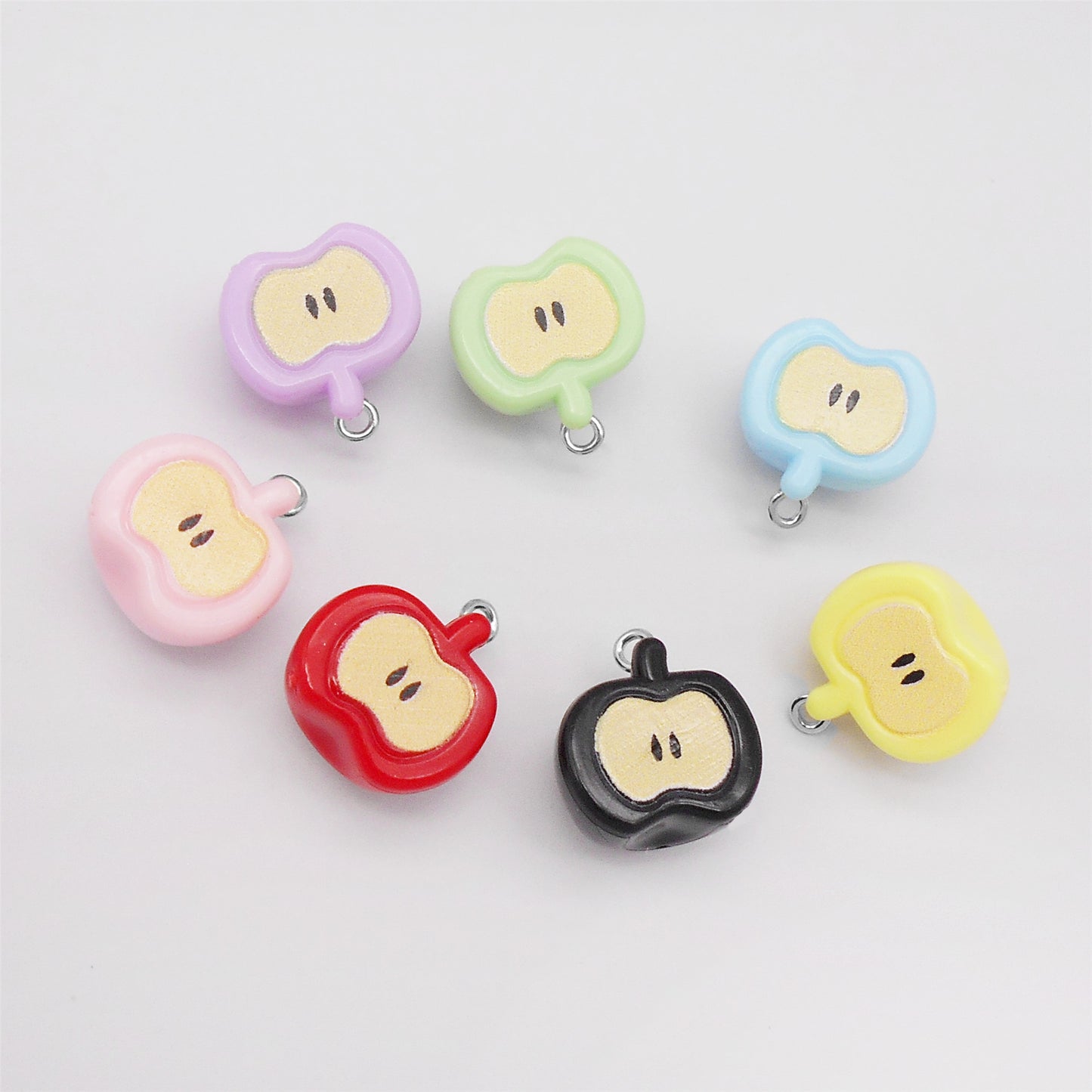 10pcs Resin 3D Apple Charms Fruit Apple Core Enamel Pendant DIY Crafts Making Supplies Jewelry Necklace Bracelet Earrings Pendant Accessory 18.5x17.5mm