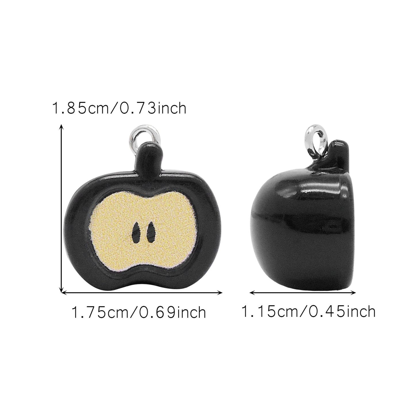 10pcs Resin 3D Apple Charms Fruit Apple Core Enamel Pendant DIY Crafts Making Supplies Jewelry Necklace Bracelet Earrings Pendant Accessory 18.5x17.5mm