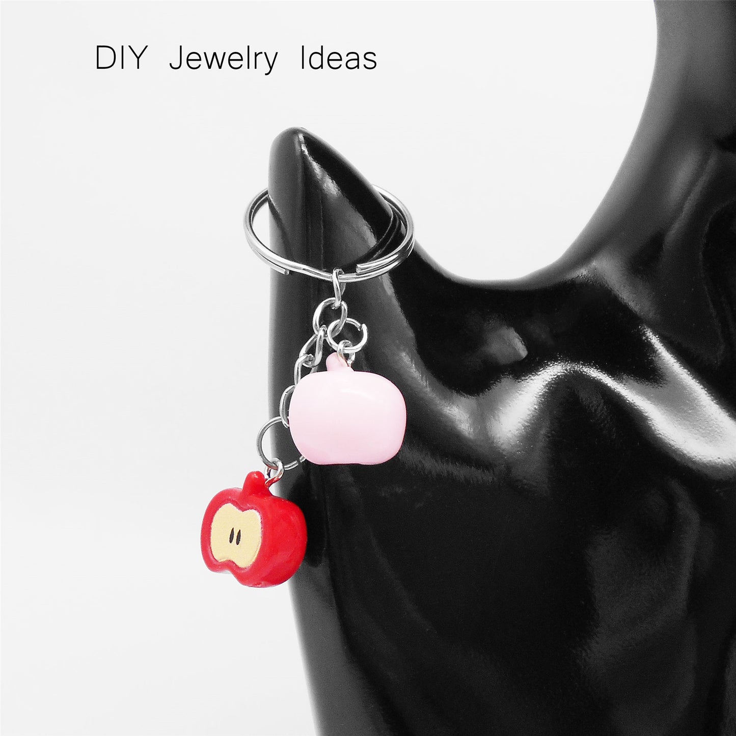 10pcs Resin 3D Apple Charms Fruit Apple Core Enamel Pendant DIY Crafts Making Supplies Jewelry Necklace Bracelet Earrings Pendant Accessory 18.5x17.5mm