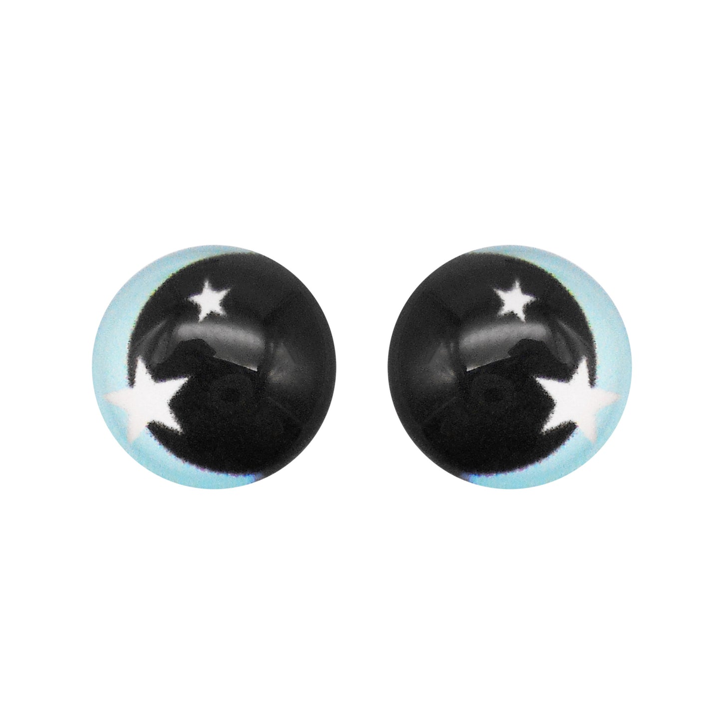 Glass Round Eyes Cabochon 6mm 8mm 10mm 12mm Dome Animal Toy Eyes Flat Back Star Pattern Design for DIY Doll Making Crafts Jewelry Decor