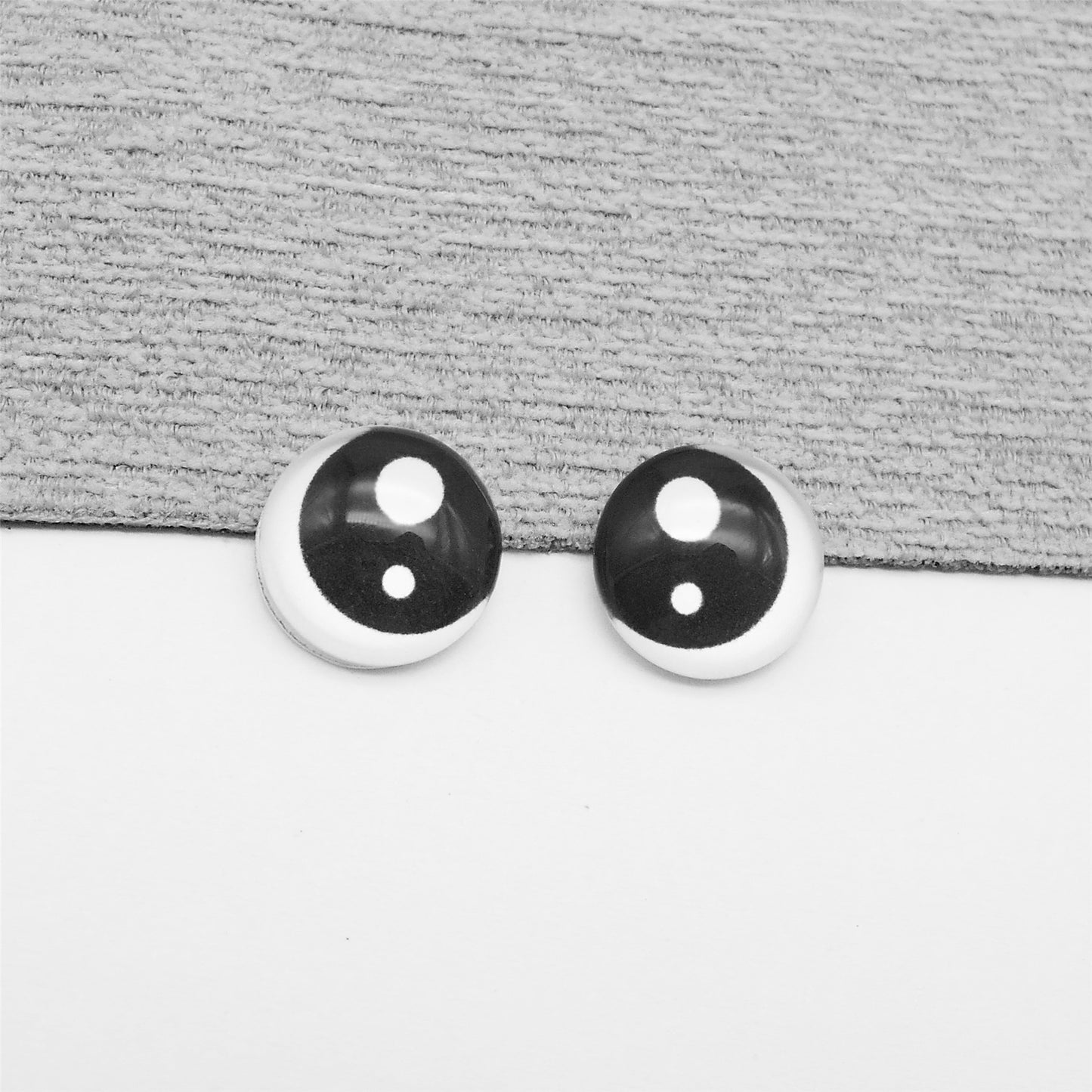 Glass Eye Cabochons Round Animal Cat Bear Toy Eyes Dome Scrapbooking Eyes Flat Back for Doll Making DIY Jewelry Crafts Decor 6/8/10/12mm