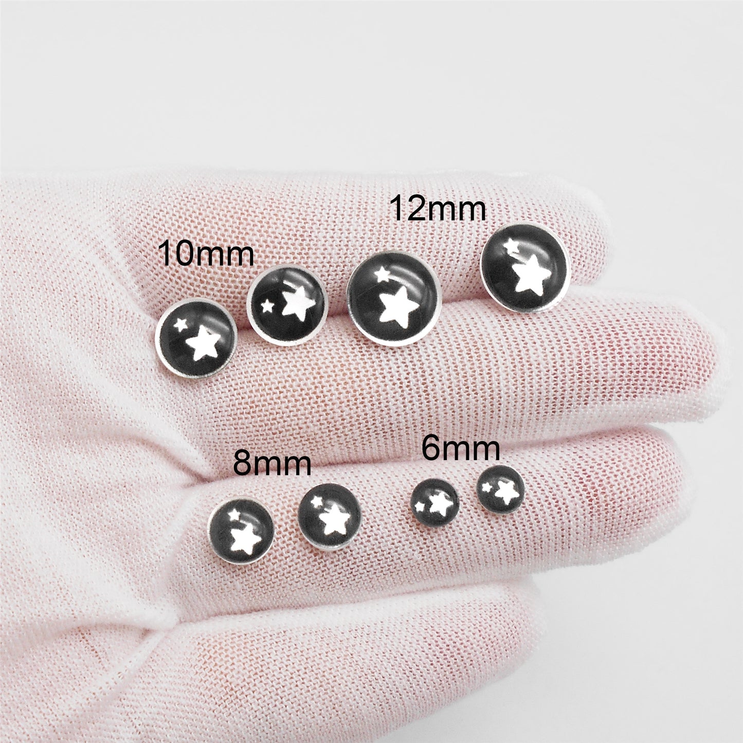 Glass Eye Cabochons Round Animal Cat Bear Toy Eyes Dome Scrapbooking Eyes Flat Back for Doll Making DIY Jewelry Crafts Decor 6/8/10/12mm