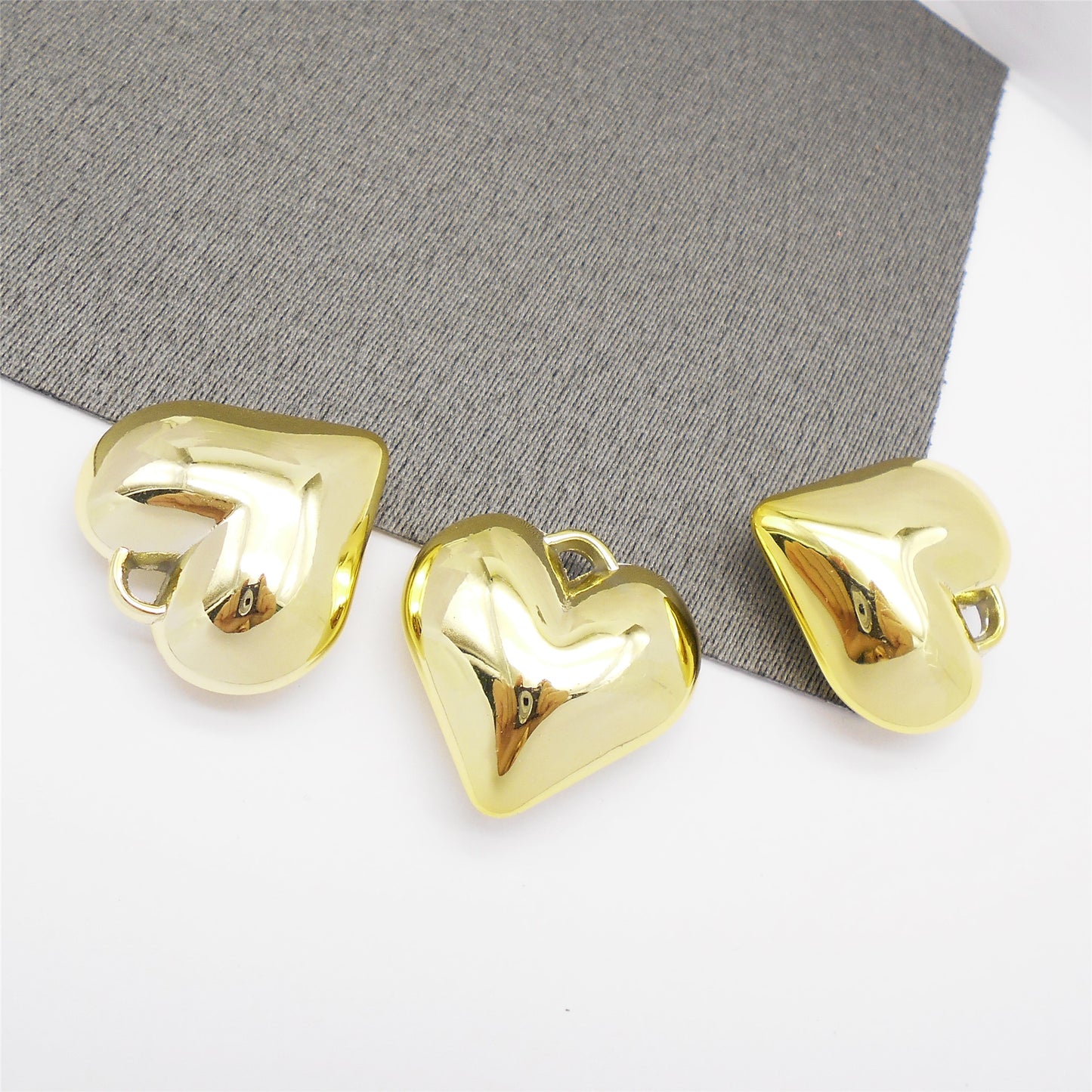 2Pcs 31x31.5mm Big 3D Love Heart Charm CCB Material Jewelry Pendant DIY Necklace Earrings Decor Supplies Handbag Dangle Making Accessory