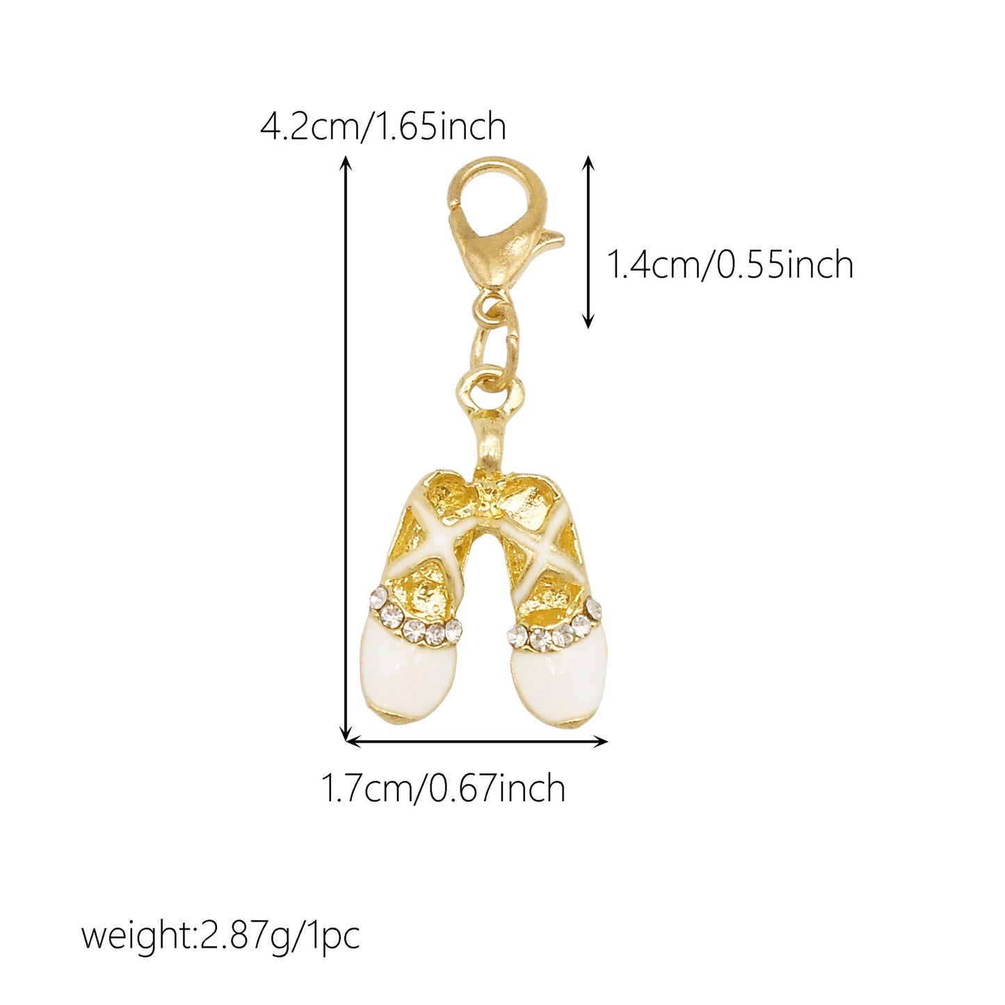 Multi-Style Alloy Dangle Charm with Lobster Clasp-Cherry&Strawberry&Heart&Shoes Design Pendant-DIY Jewelry Making Supplies Purses Bags Shoes Hanging Decor