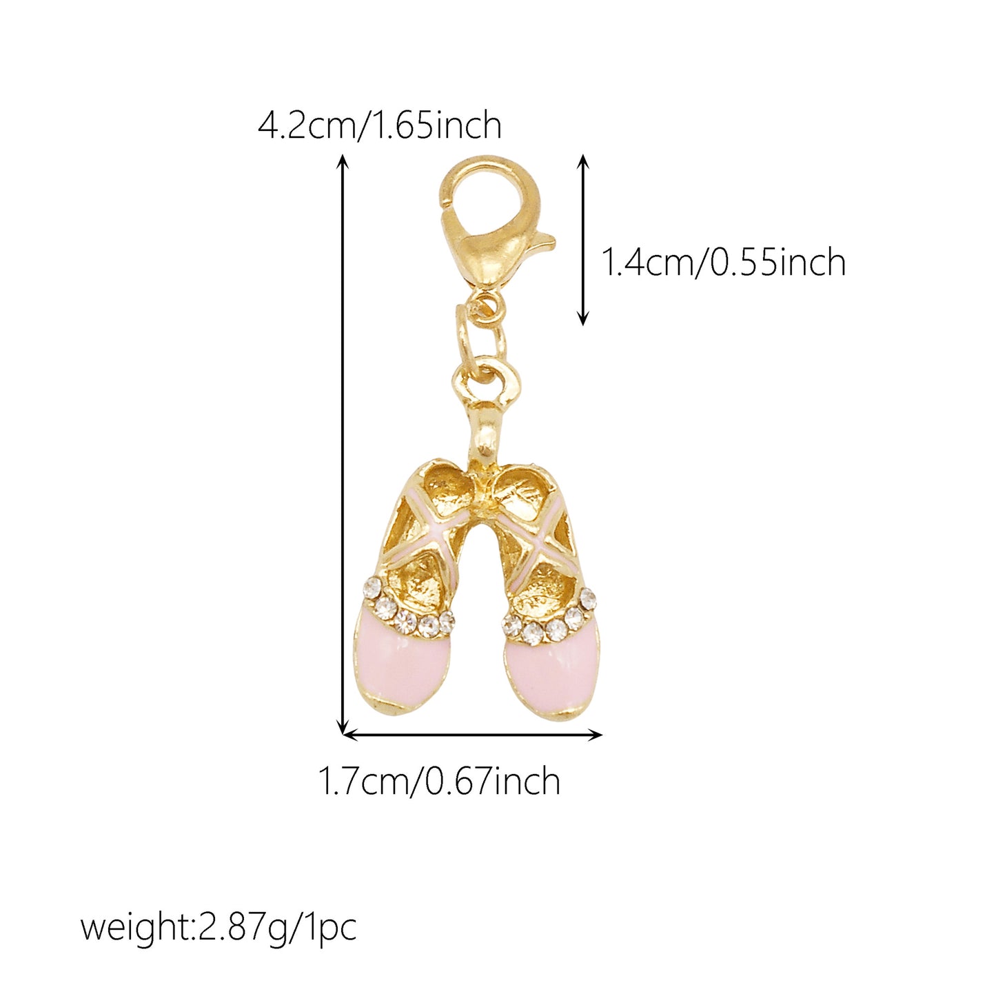 Multi-Style Alloy Dangle Charm with Lobster Clasp-Cherry&Strawberry&Heart&Shoes Design Pendant-DIY Jewelry Making Supplies Purses Bags Shoes Hanging Decor