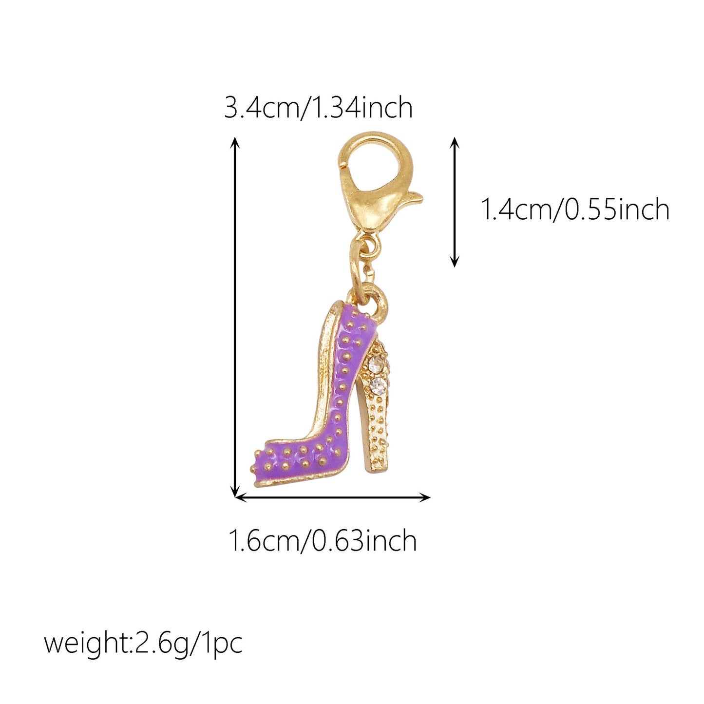 Multi-Style Alloy Dangle Charm with Lobster Clasp-Cherry&Strawberry&Heart&Shoes Design Pendant-DIY Jewelry Making Supplies Purses Bags Shoes Hanging Decor