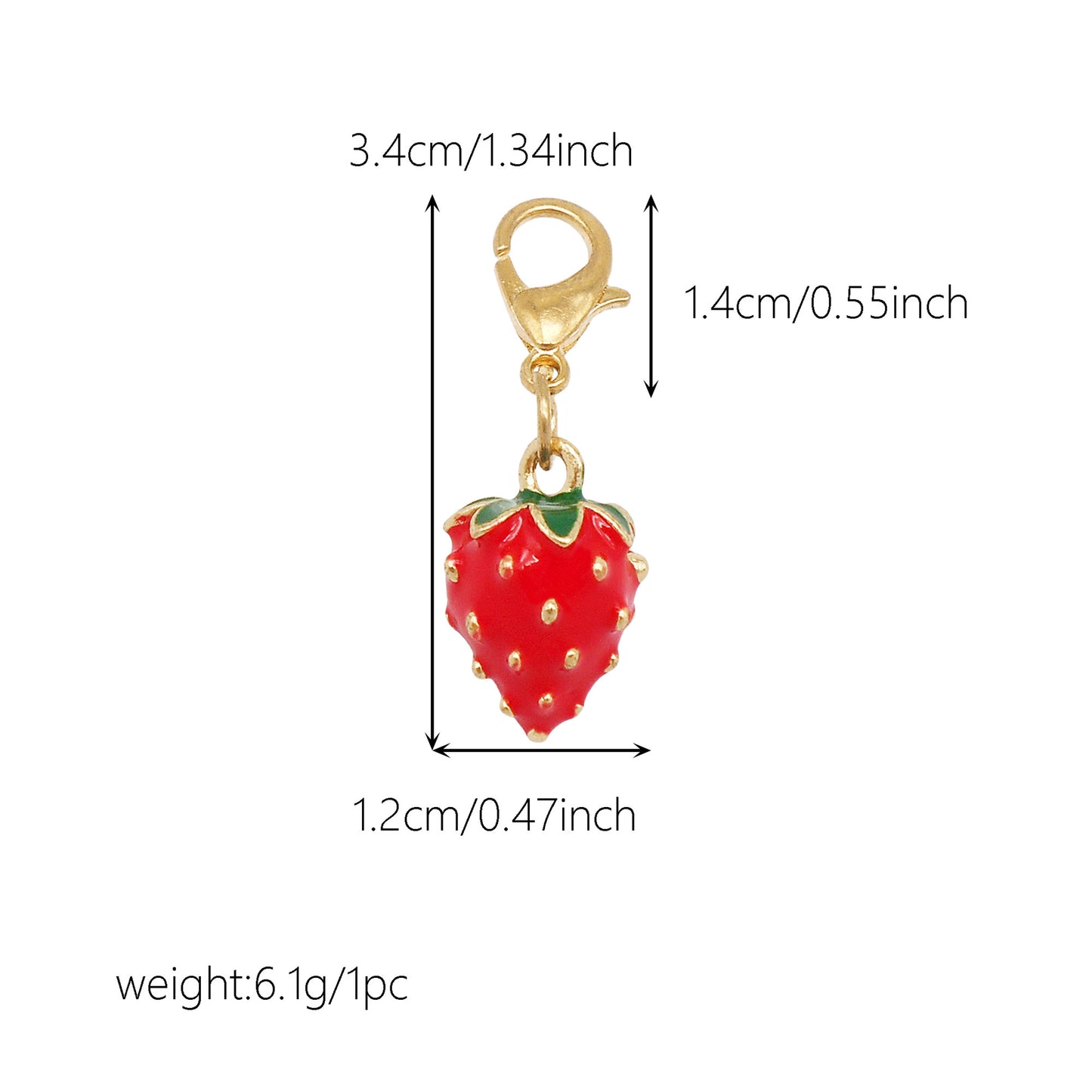 Multi-Style Alloy Dangle Charm with Lobster Clasp-Cherry&Strawberry&Heart&Shoes Design Pendant-DIY Jewelry Making Supplies Purses Bags Shoes Hanging Decor