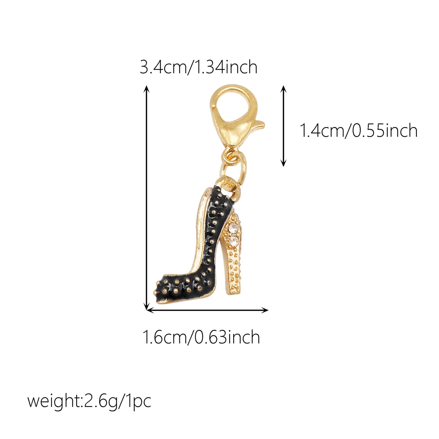 Multi-Style Alloy Dangle Charm with Lobster Clasp-Cherry&Strawberry&Heart&Shoes Design Pendant-DIY Jewelry Making Supplies Purses Bags Shoes Hanging Decor