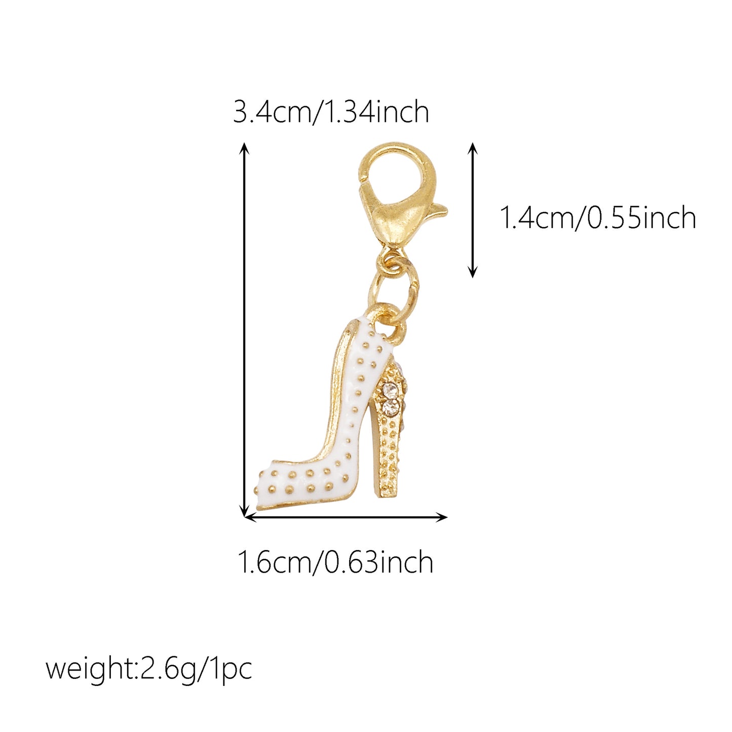 Multi-Style Alloy Dangle Charm with Lobster Clasp-Cherry&Strawberry&Heart&Shoes Design Pendant-DIY Jewelry Making Supplies Purses Bags Shoes Hanging Decor